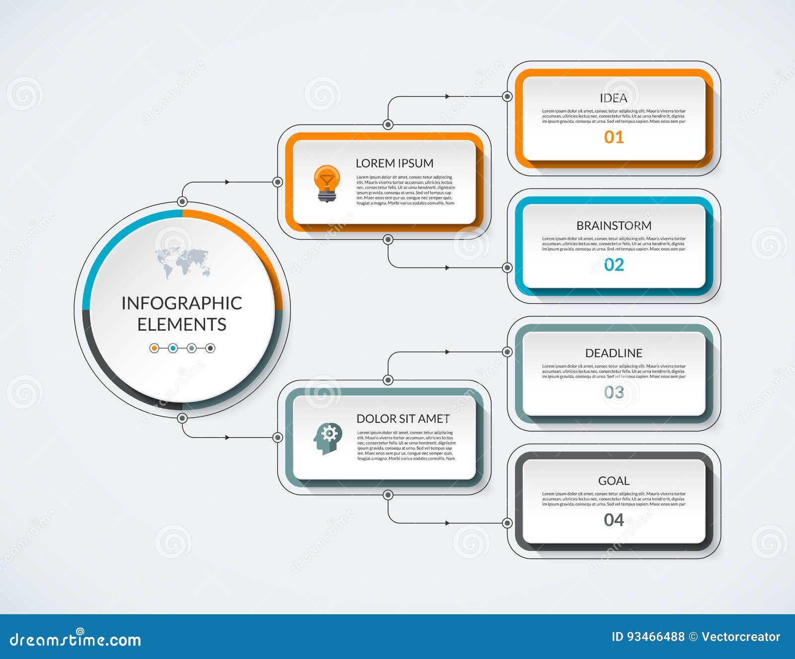 infographic flow chart with 4 options