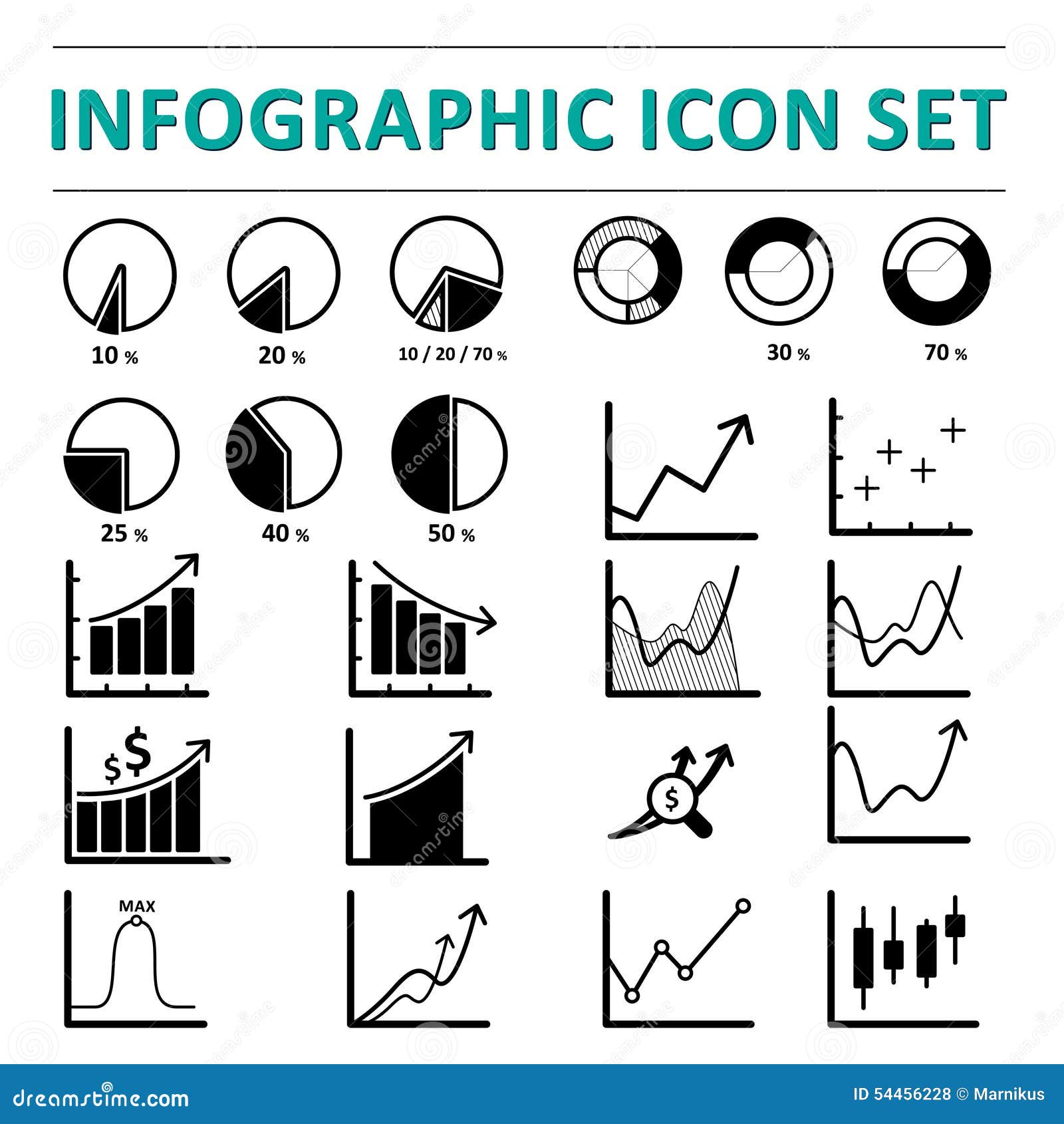 Infographic ikony set. Infographic i biznesowy ikona set również zwrócić corel ilustracji wektora