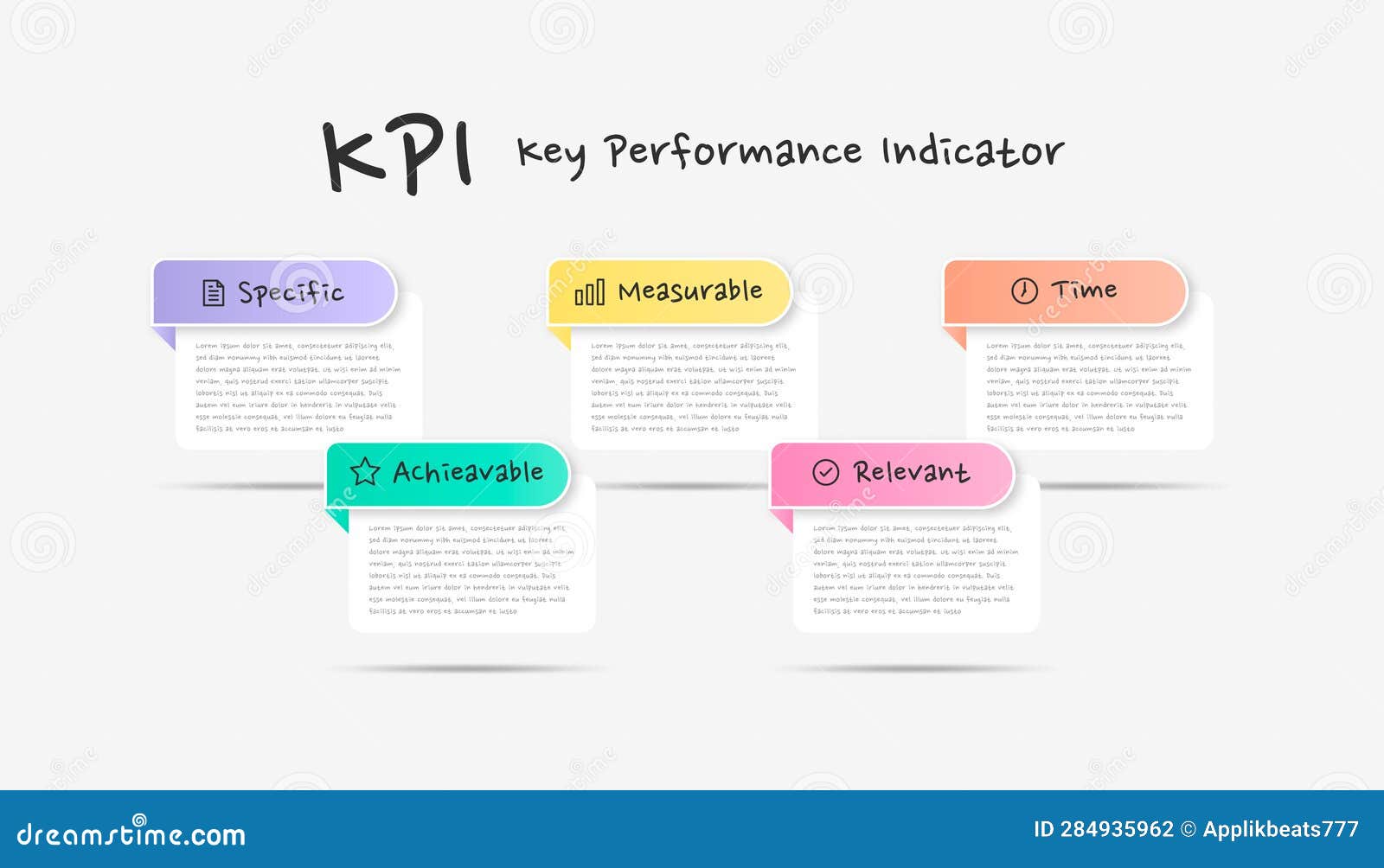 Infographic Kpi Key Performance Indicator. Colorful Modern Timeline ...