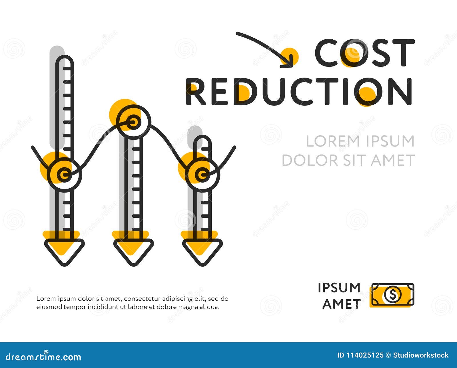 Infographic Poster for Cost Reduction Image Stock Vector Illustration