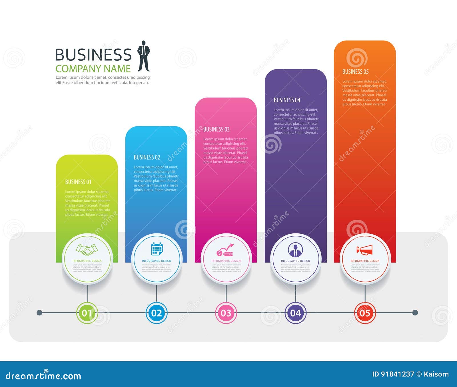 infographic 5 tab design vector and marketing template business vector marketing company