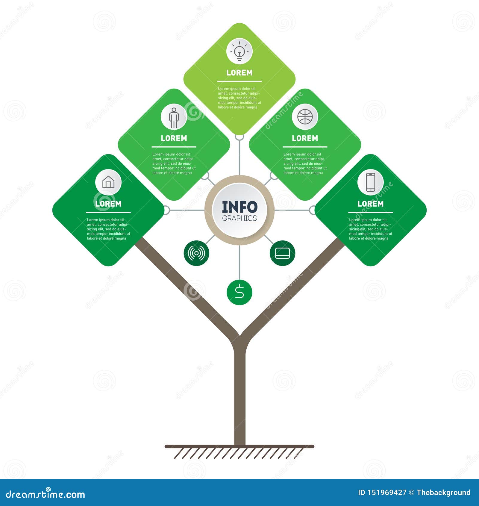 Infographic of Technology or Education Process with 5 Points. Template ...