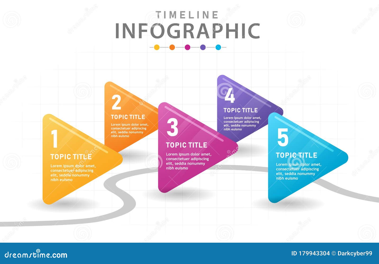 Infographic Template For Business 5 Steps Modern Timeline Diagram With