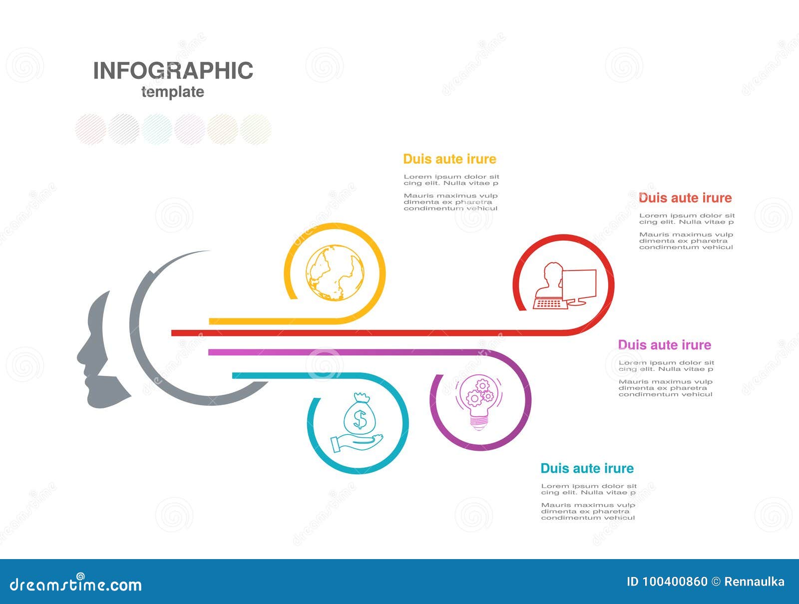 Infographic Template With Circles. Business Concept With ...