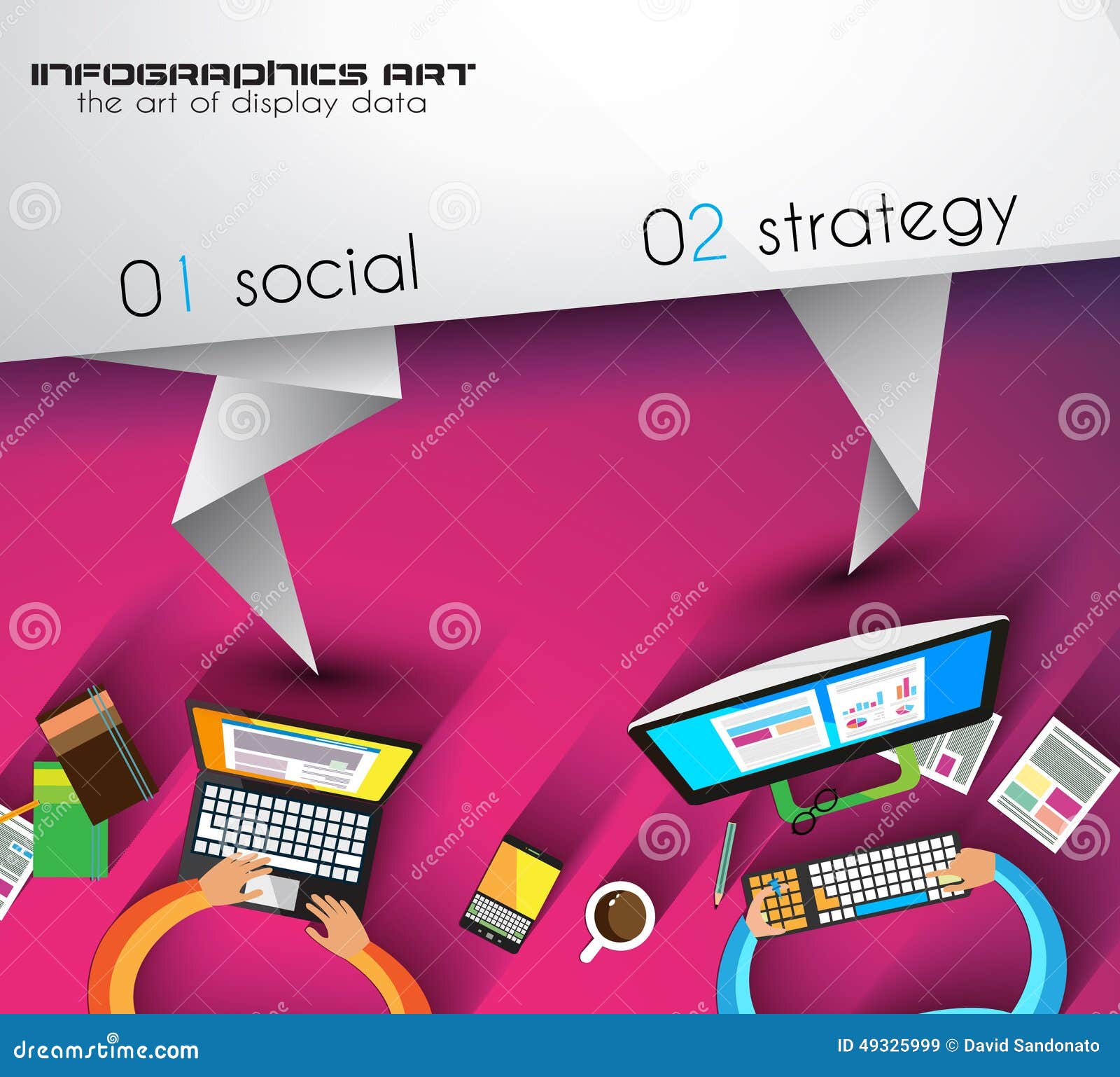 infographic template with flat ui icons for ttem ranking