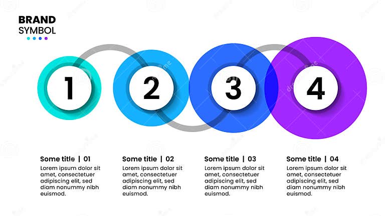 Infographic Template 4 Growing Circles with Numbers and Text Stock Infographic Template 4 Growing Circles with Numbers and Text Stock