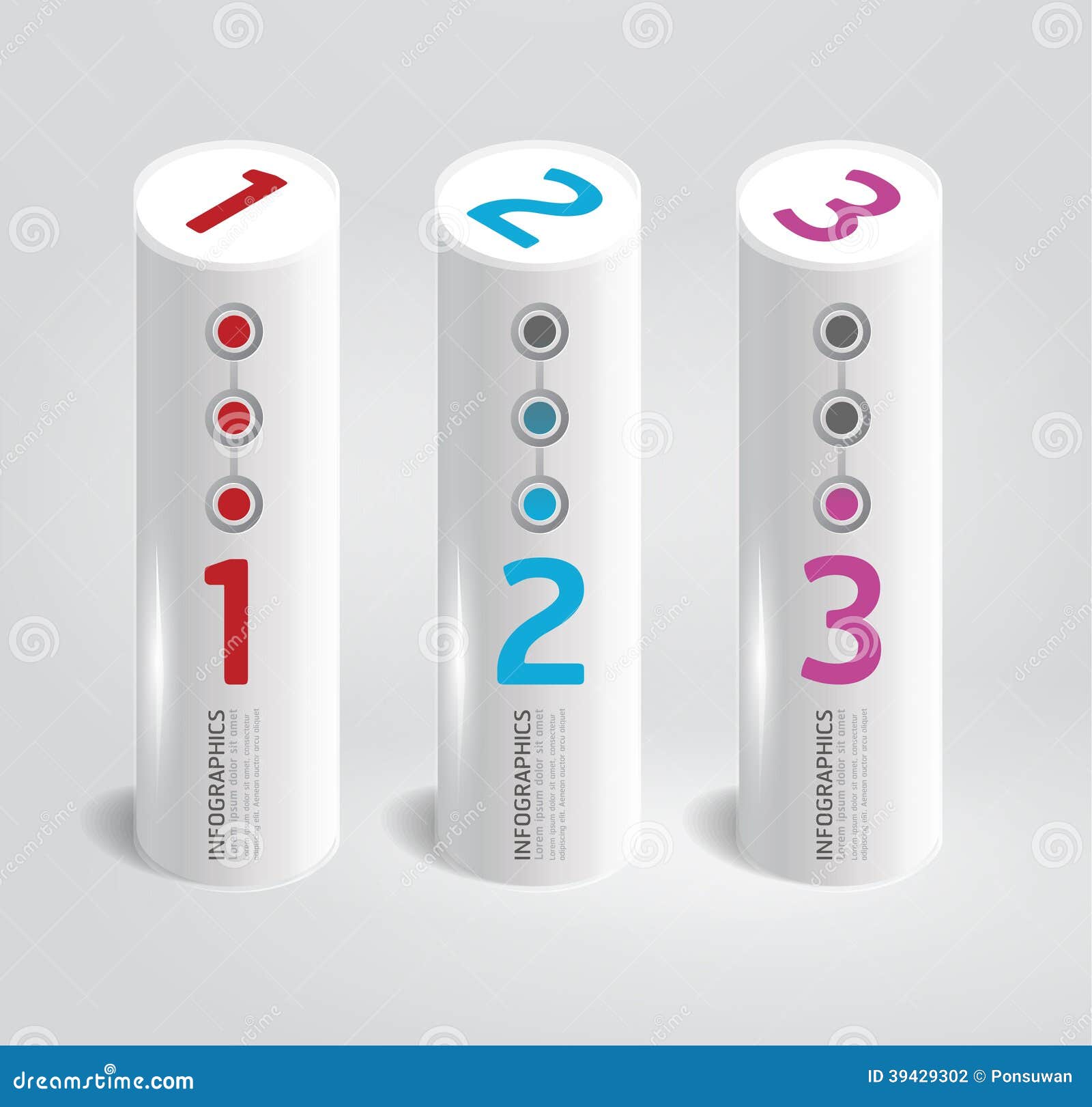 infographic template modern cylindrical  style.numbered.