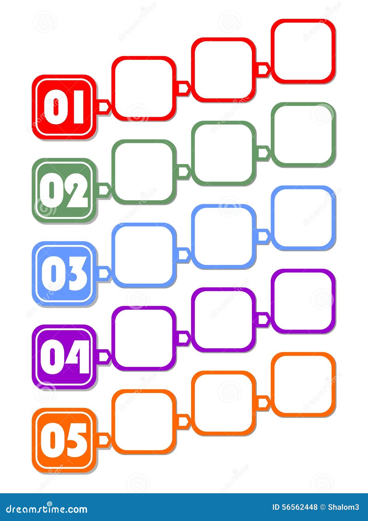 infographic template for presentation of five options or steps with