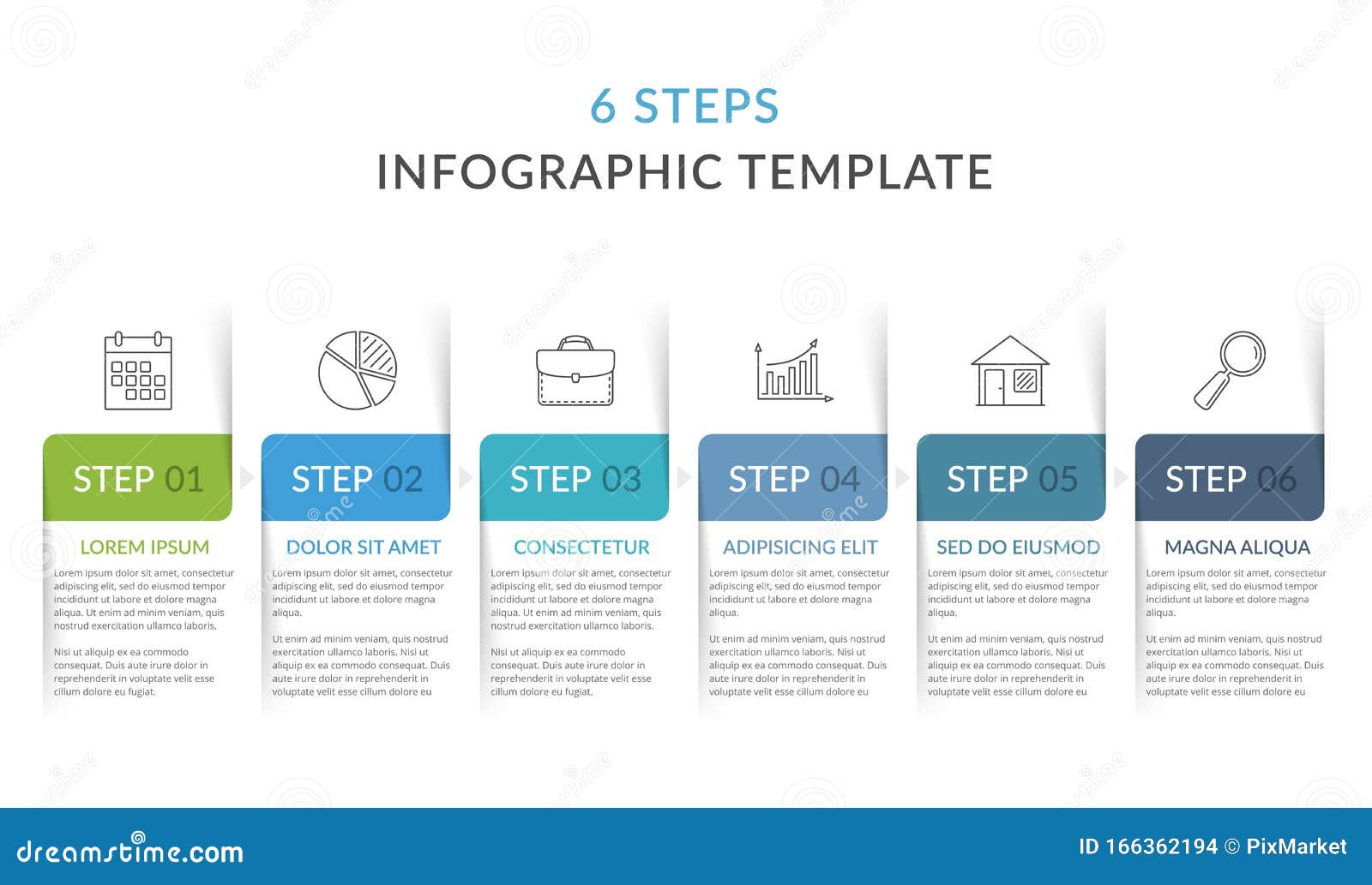 infographic template with 6 steps