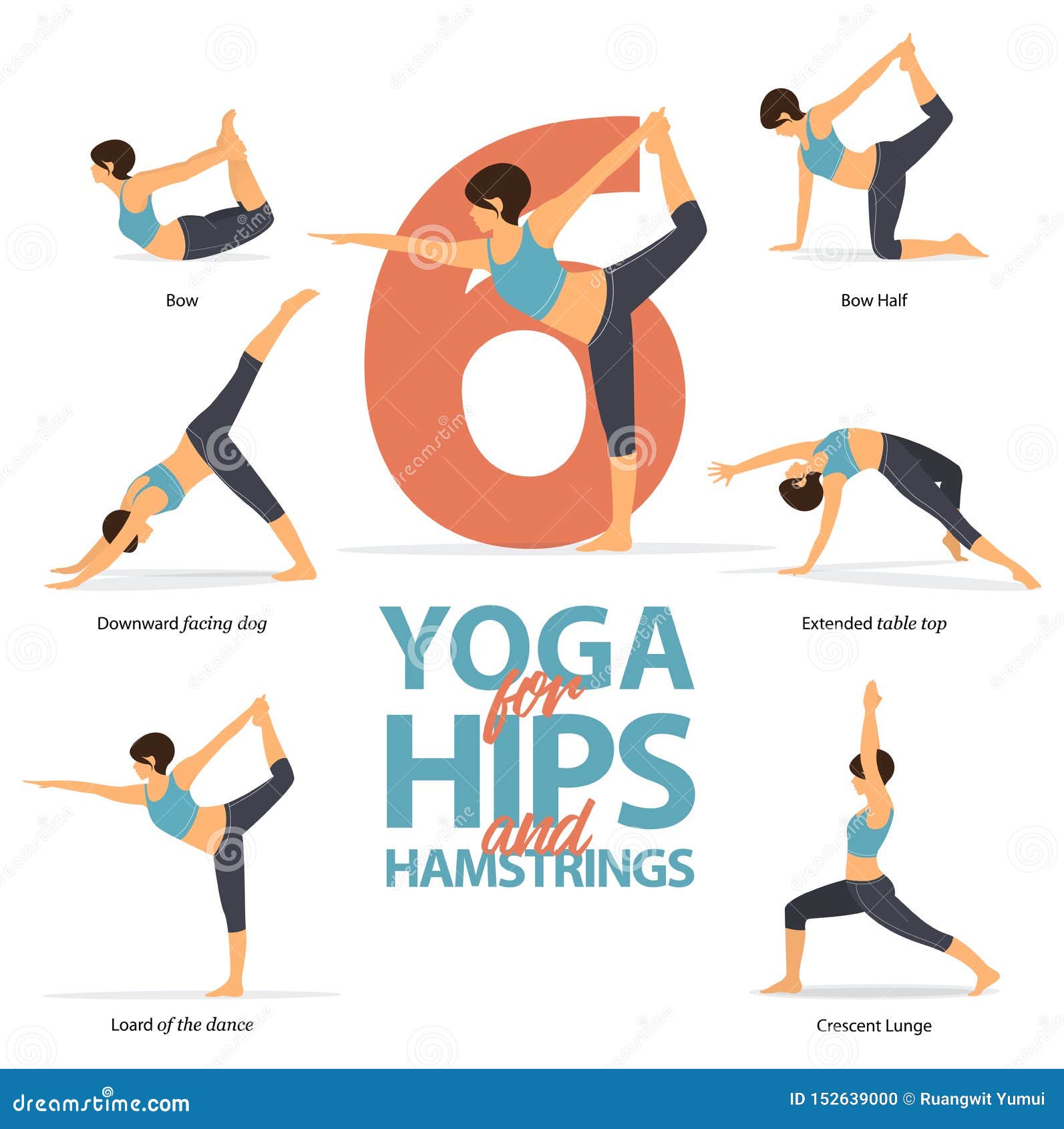 Set of Yoga Postures Female Figures Infographic . 6 Yoga Poses for Plus Size  Women in Flat Design. Vector Illustration. Stock Vector - Illustration of  information, healthy: 146120138