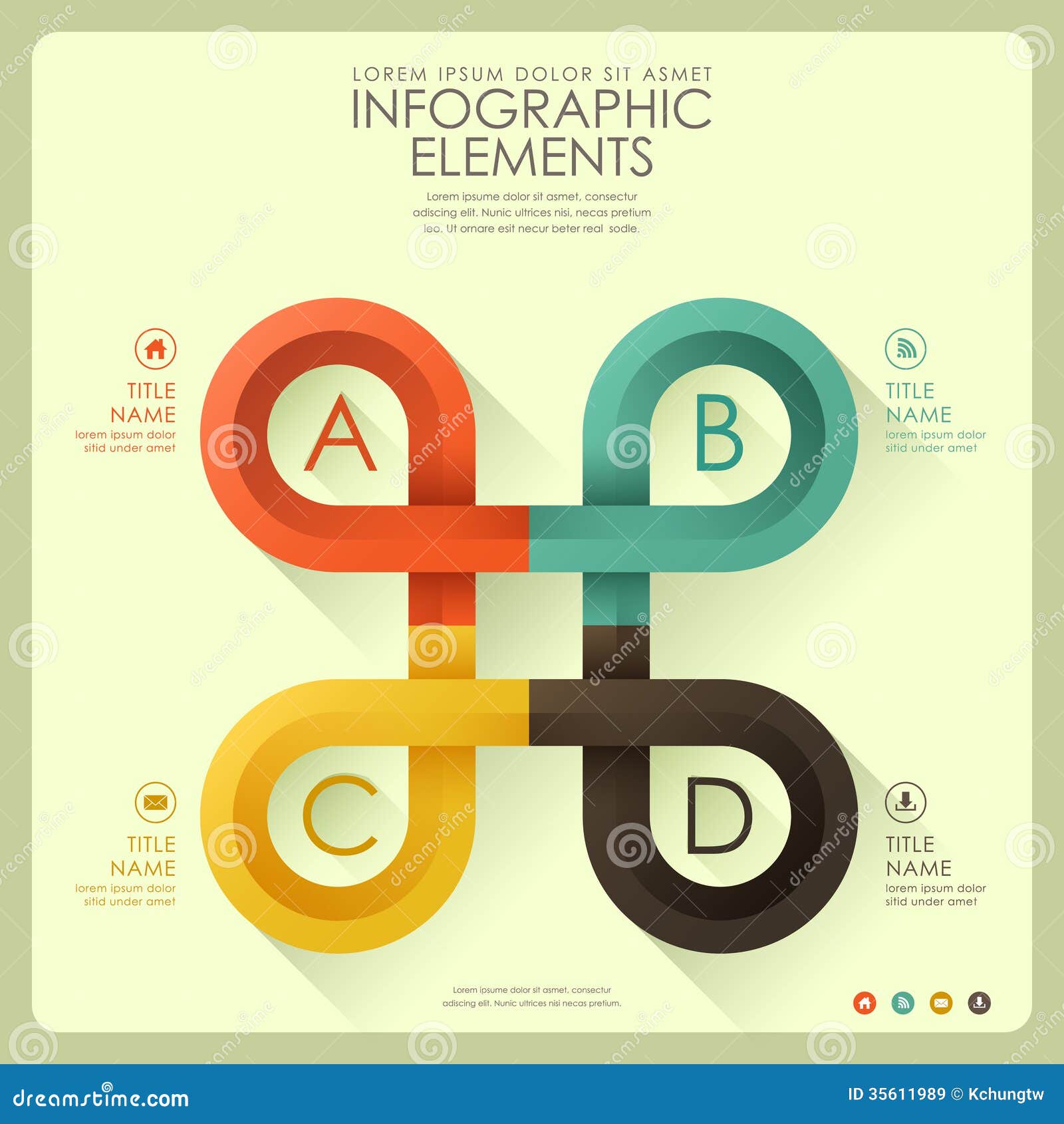 Infographics abstracto del papel 3d. Elementos infographic de papel planos del extracto 3d del vector del diseño