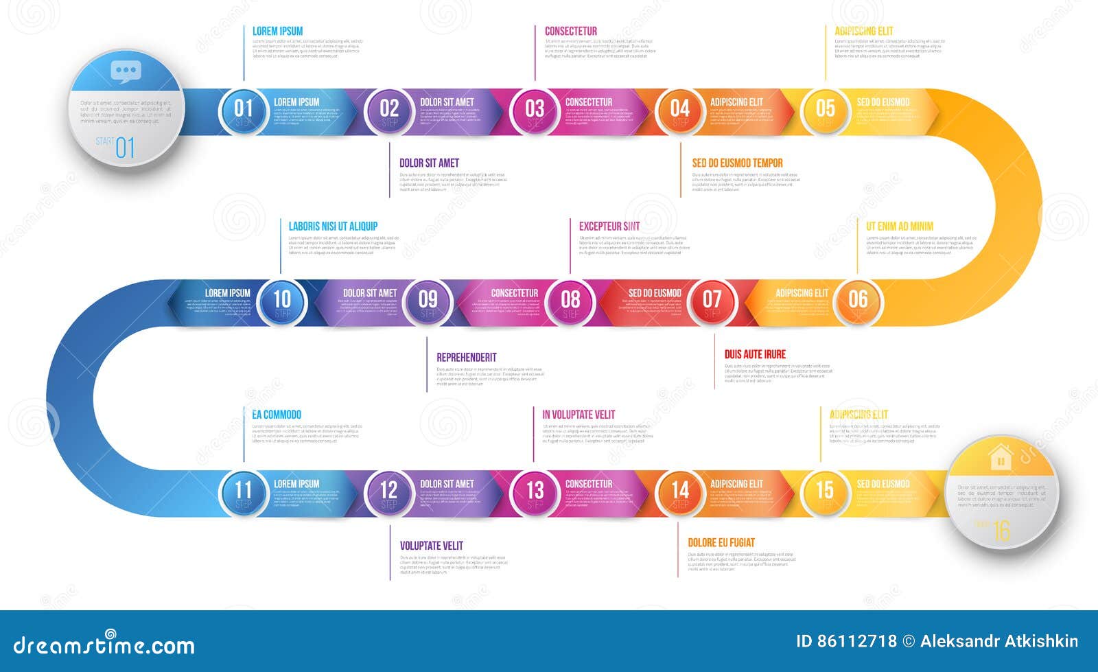 Infographics Arrow Timeline Hystory Template Stock Vector ...