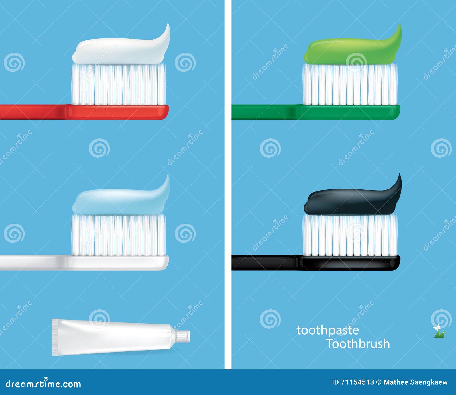 Infographics do cuidado dos dentes Ilustração do vetor no fundo azul