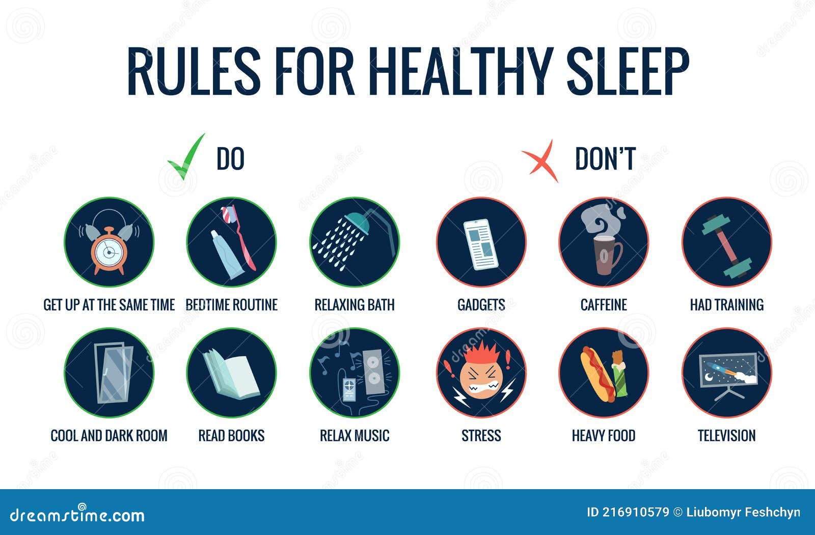 Infographics Of Healthy Sleep Tips Useful Advices For Better Sleep Recommendation For Night 