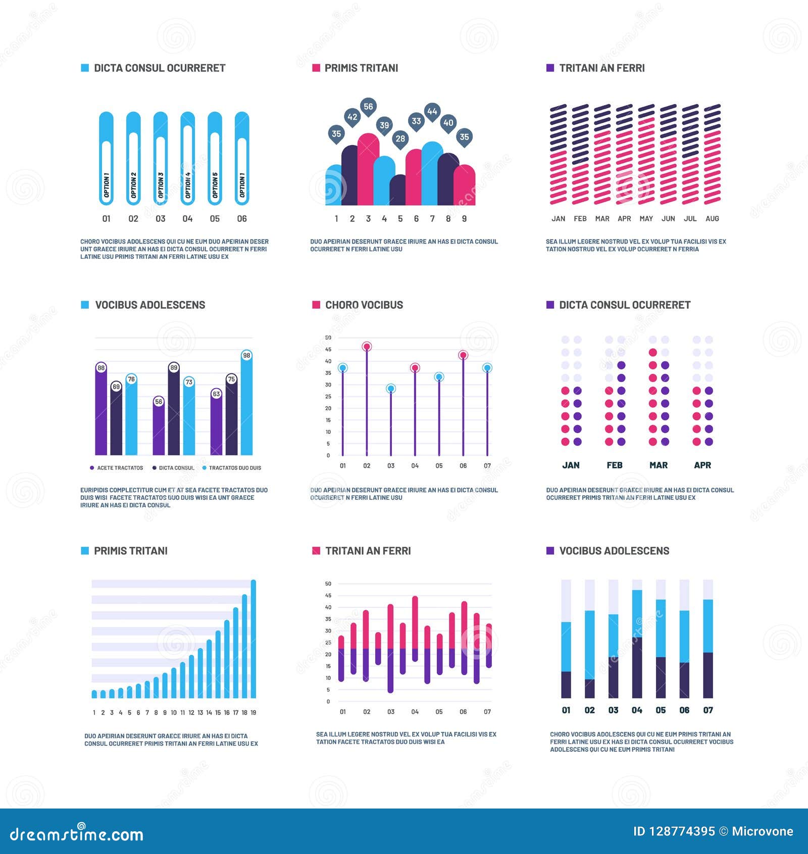 infographics. marketing graphs financial histogram, bar chart. statistic charts and stock infocharts. infographic 
