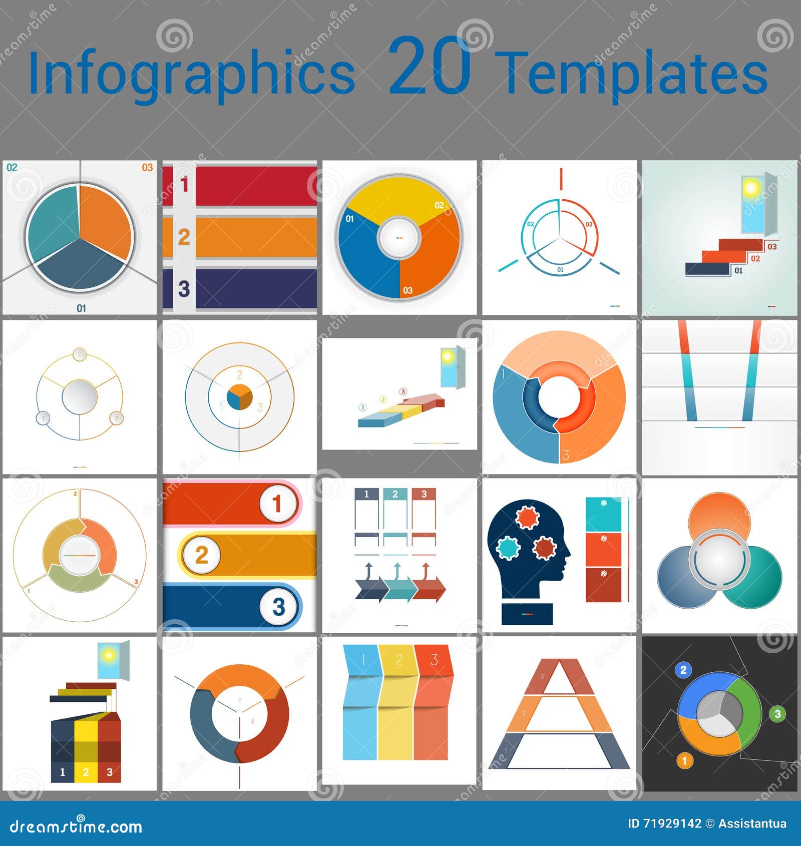 Infographics 20 szablonów, teksta teren na trzy pozyci Może używać dla obieg procesu, biznesowy sztandar, diagram, numerowe opcje, praca plan, sieć projekt