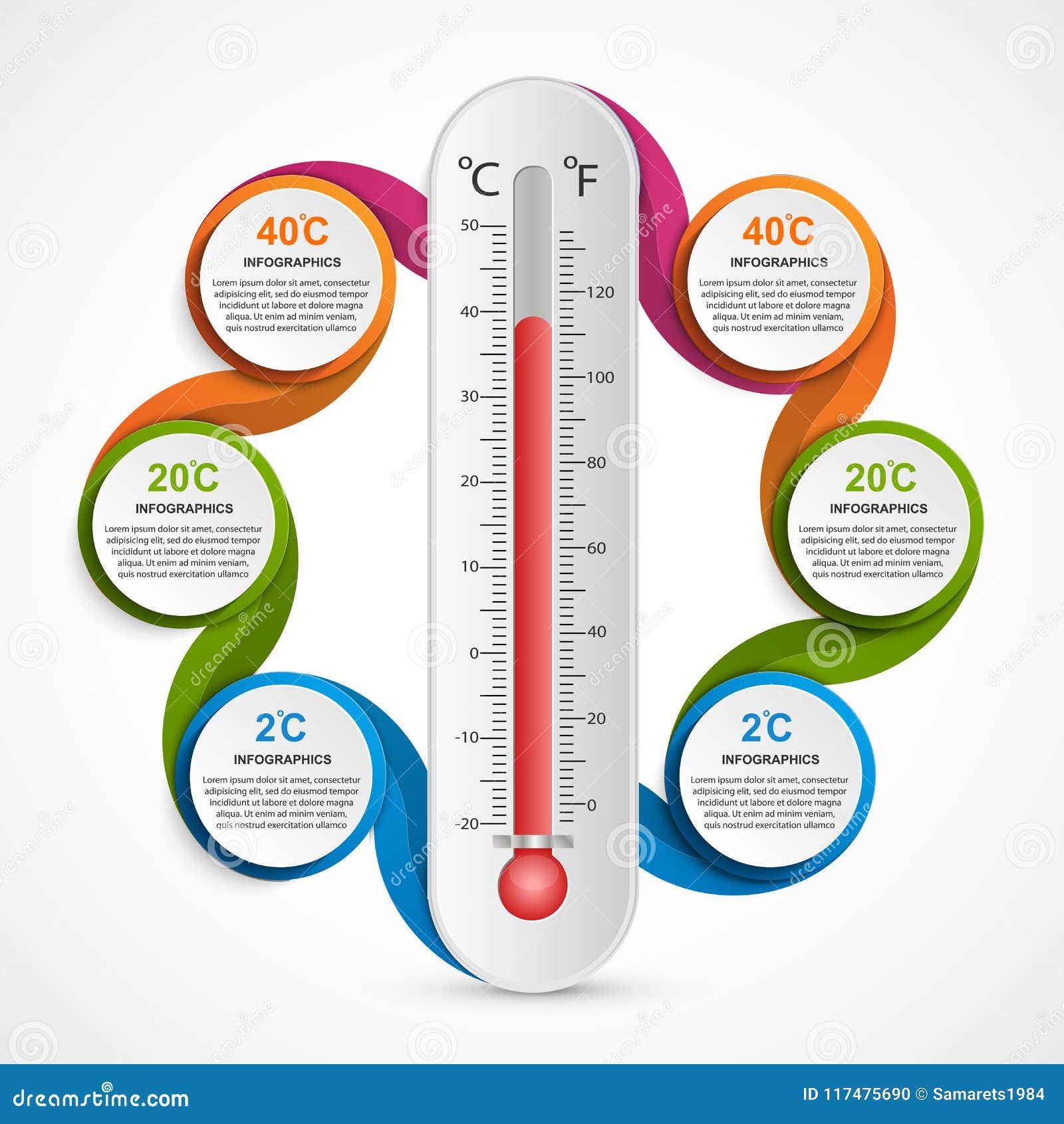 Touhou niveau Slaapkamer Infographics Thermometer Design Template. Stock Vector - Illustration of  raising, health: 117475690