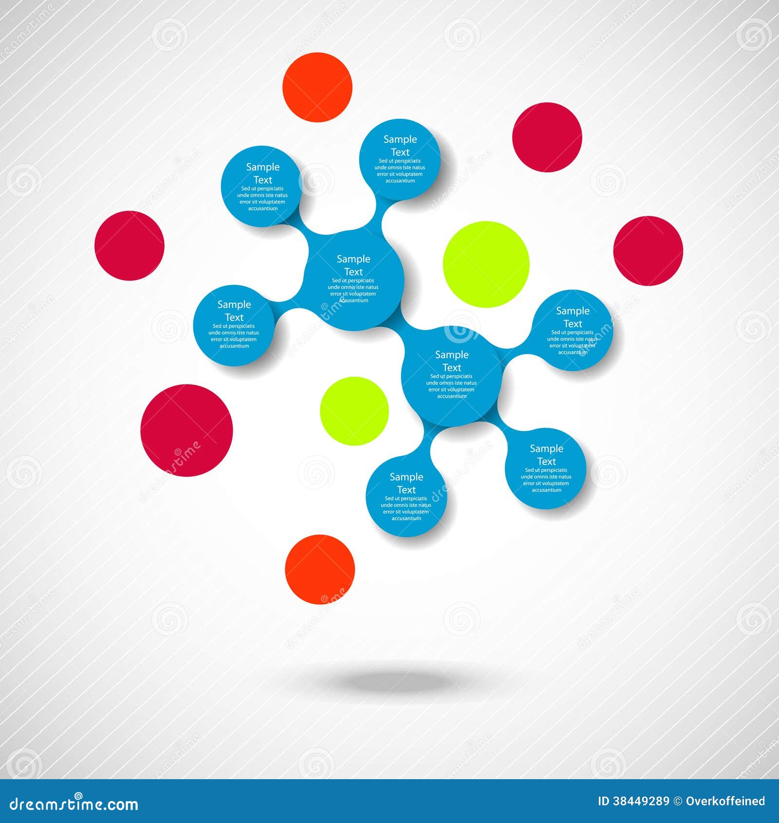 Infographics van het Metaball kleurrijke ronde diagram voor presentaties