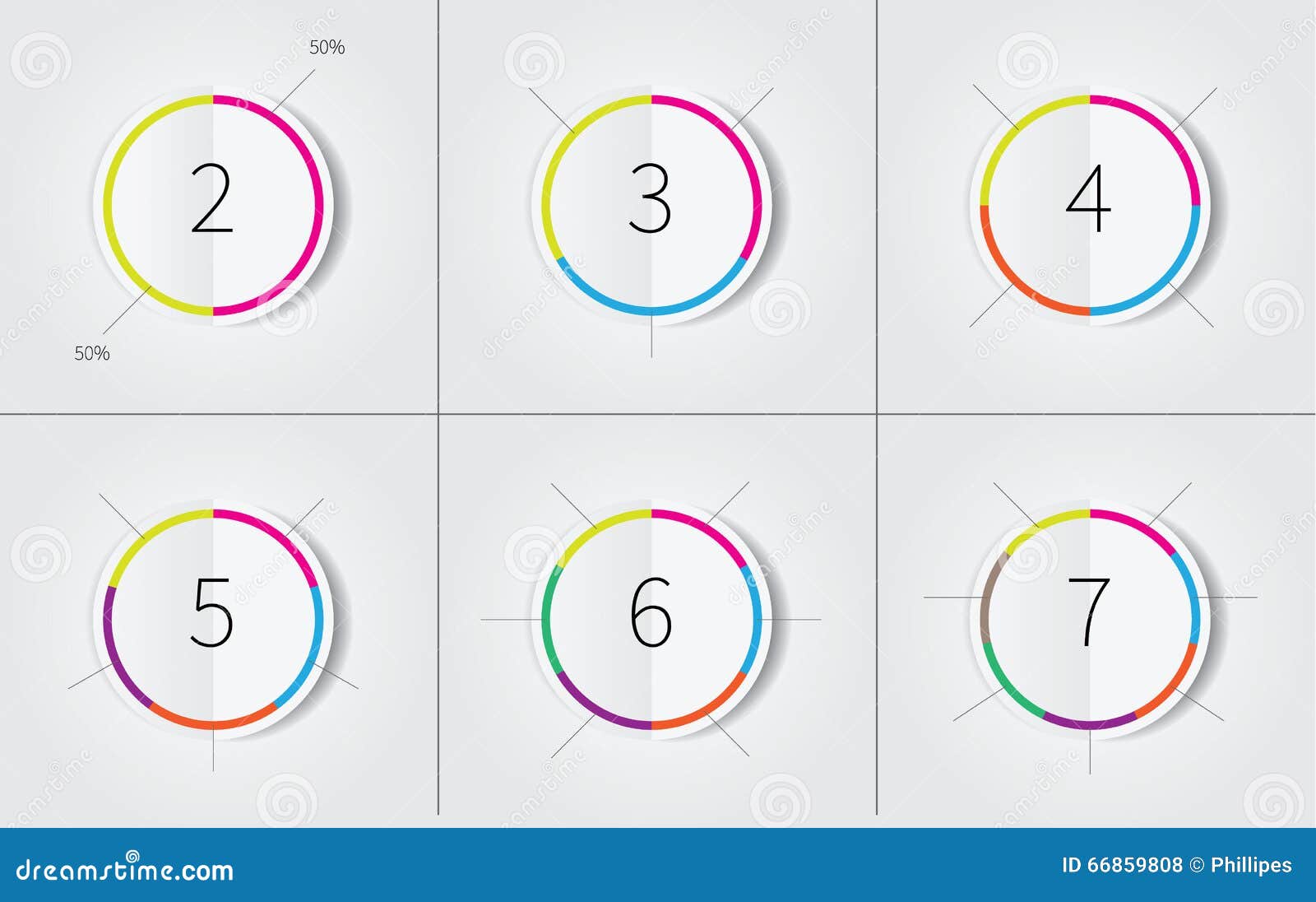 infogrpahics circles set with color border