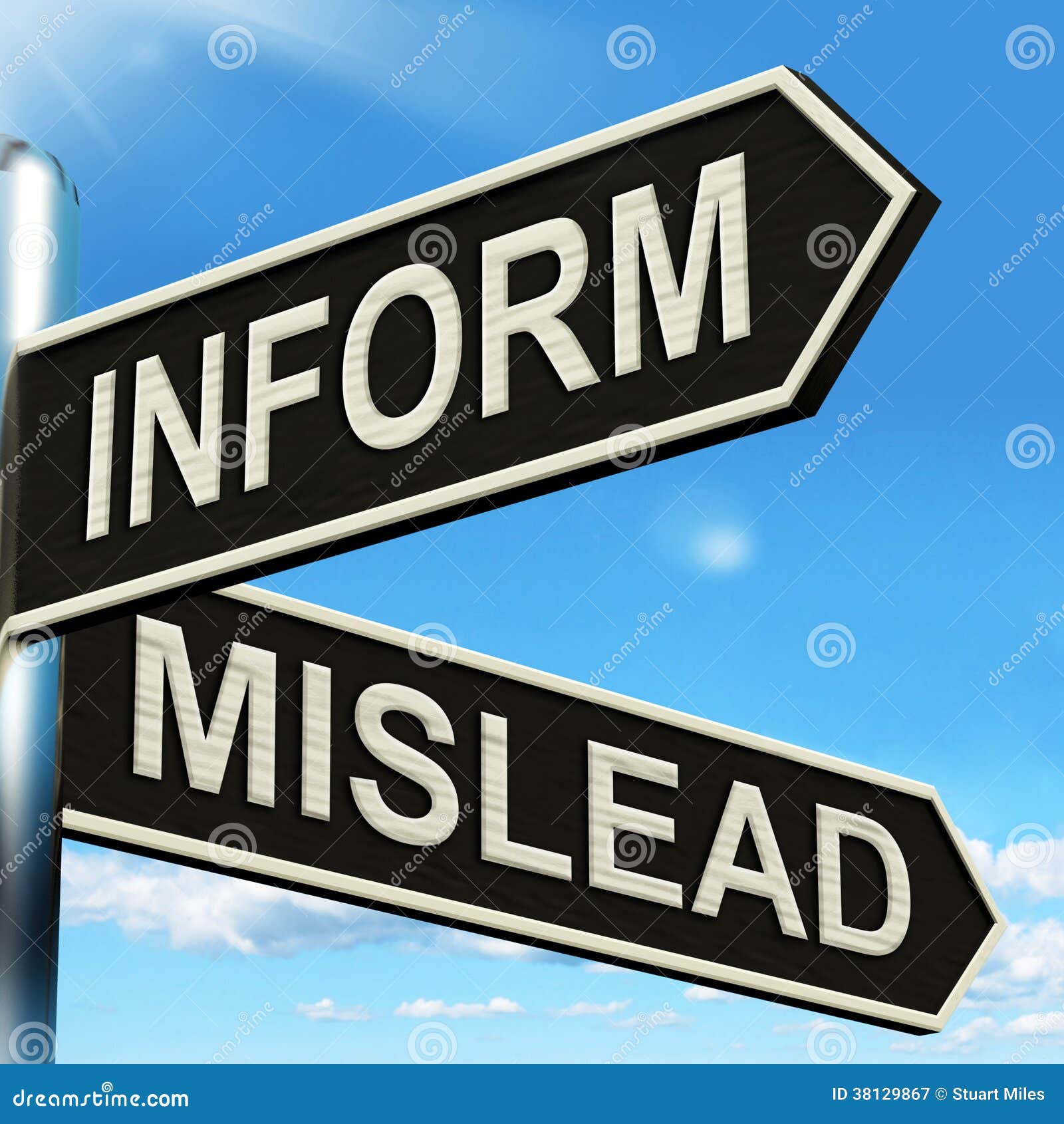 inform mislead signpost means let know or misguide