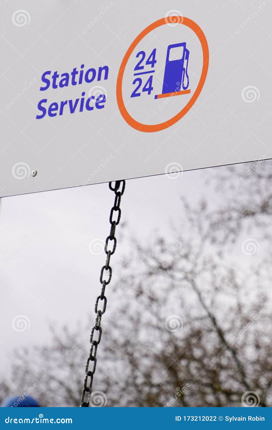 Information Panel Gas Station Sign 24 Open Hrs Hours Editorial