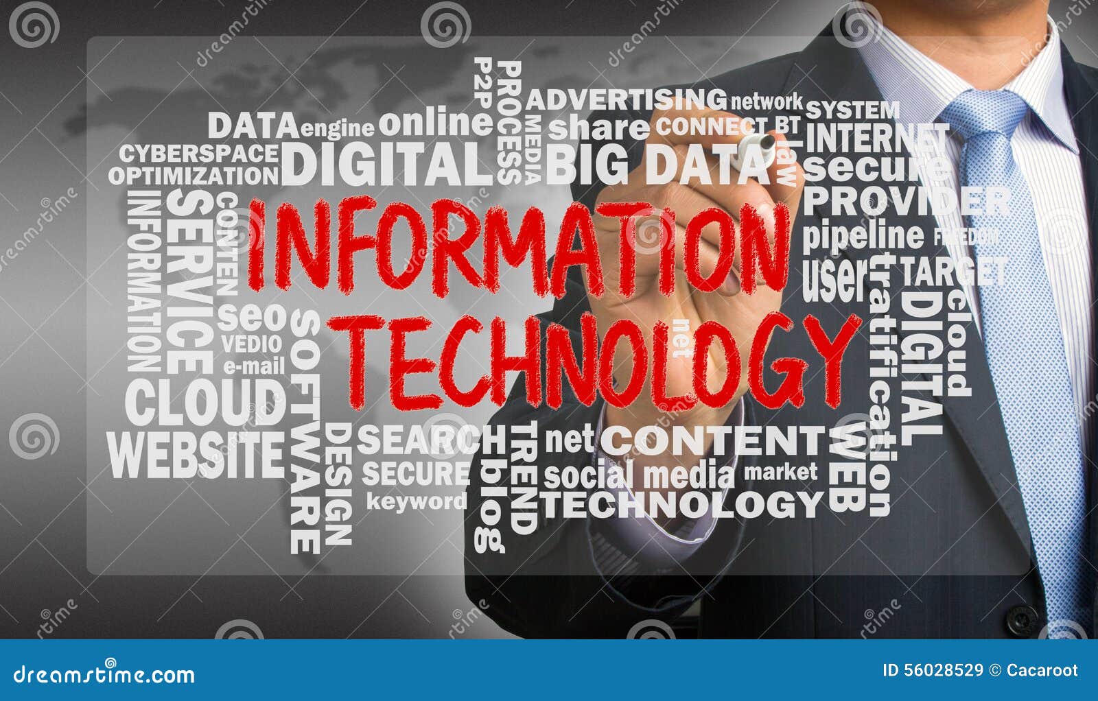 Information Technology With Related Word Cloud Handwritten By Bu Stock