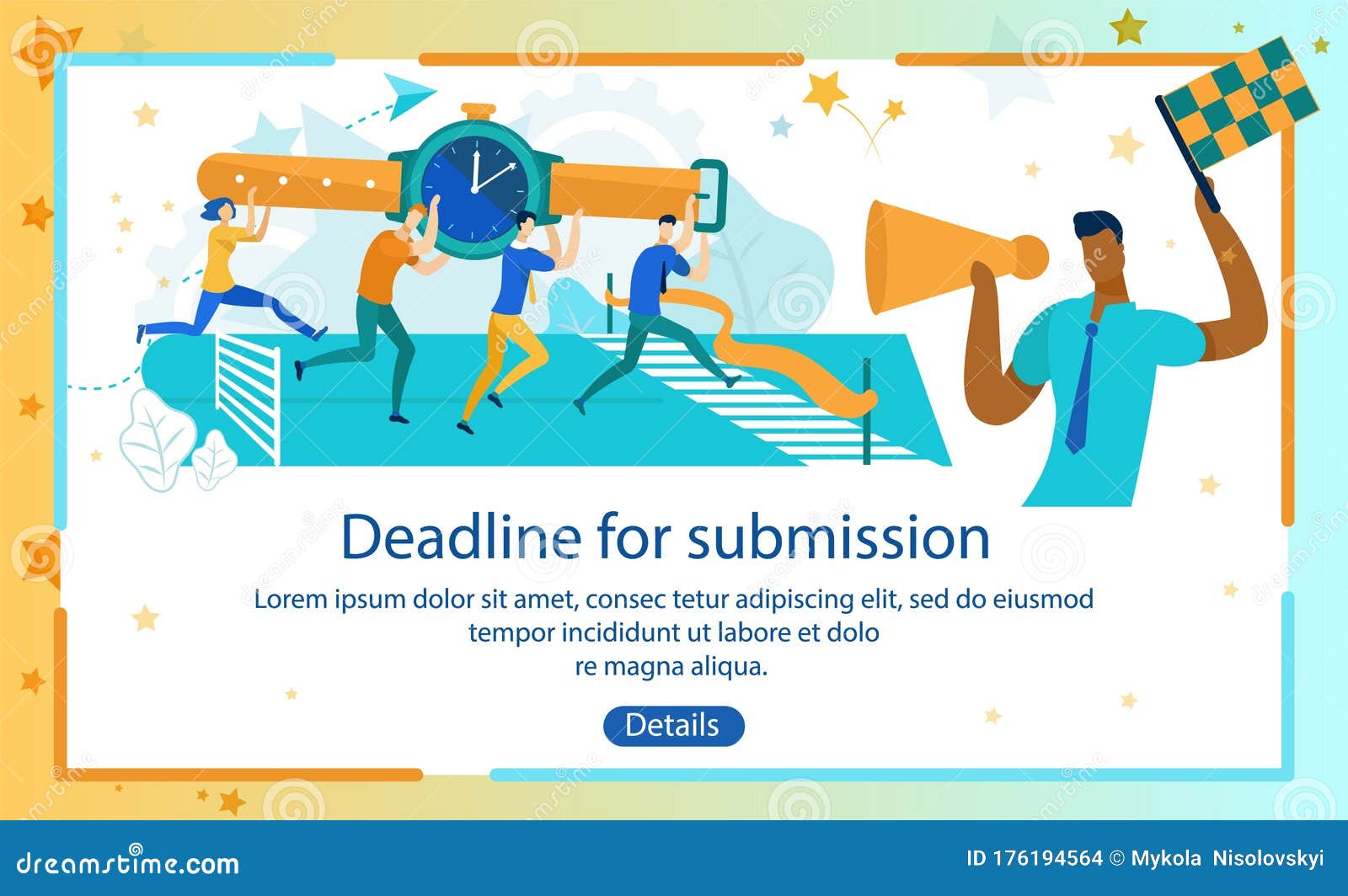 Informational Poster Deadline For Submission. Vector Illustration