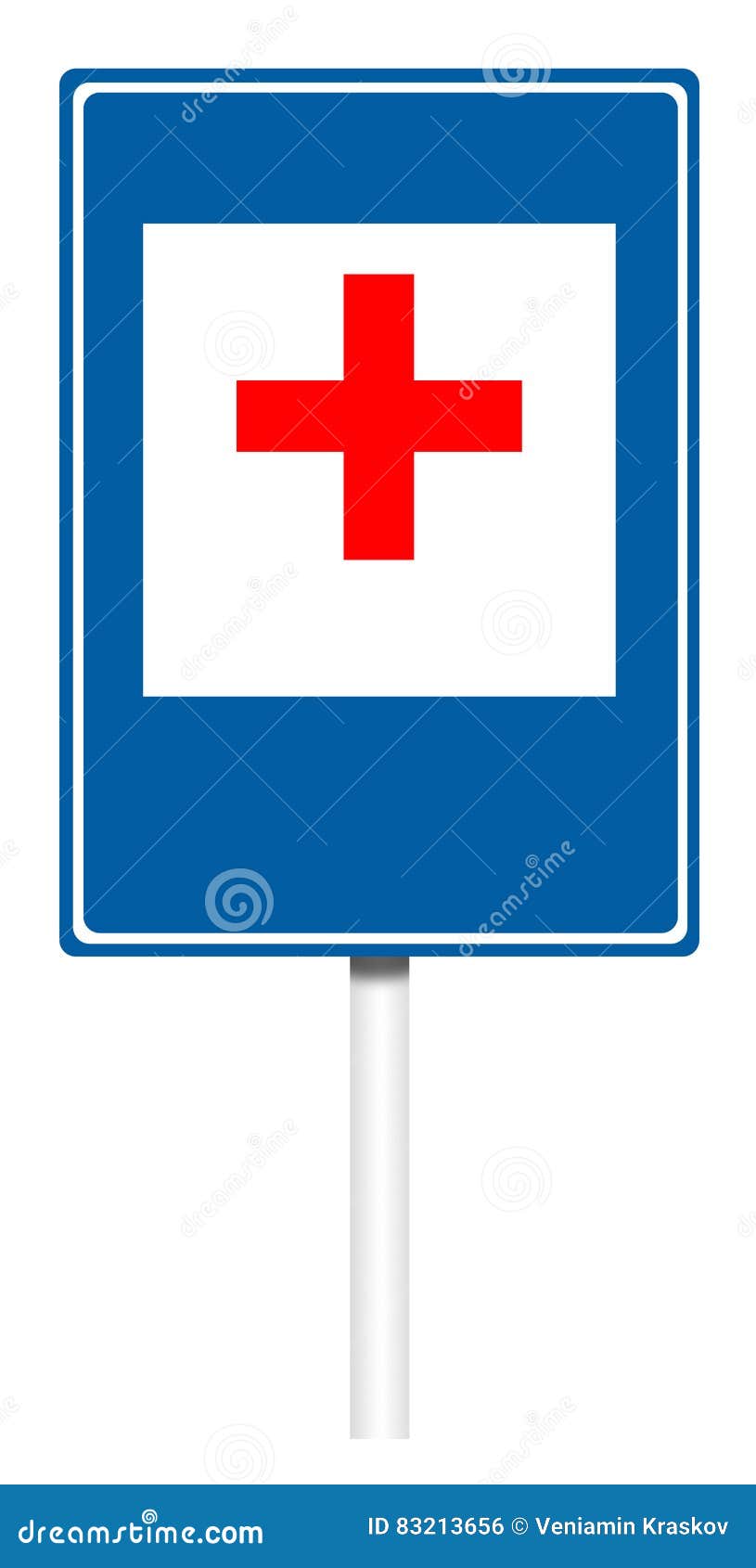 Informative Traffic Sign Firstaid Stock Illustration Illustration