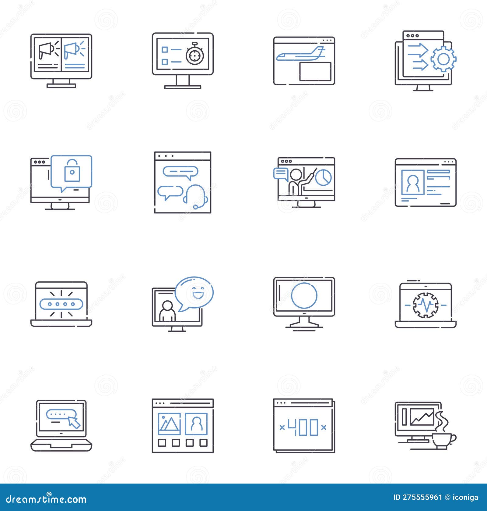 infosphere line icons collection. data, knowledge, information, technology, connectivity, big data, analytics  and