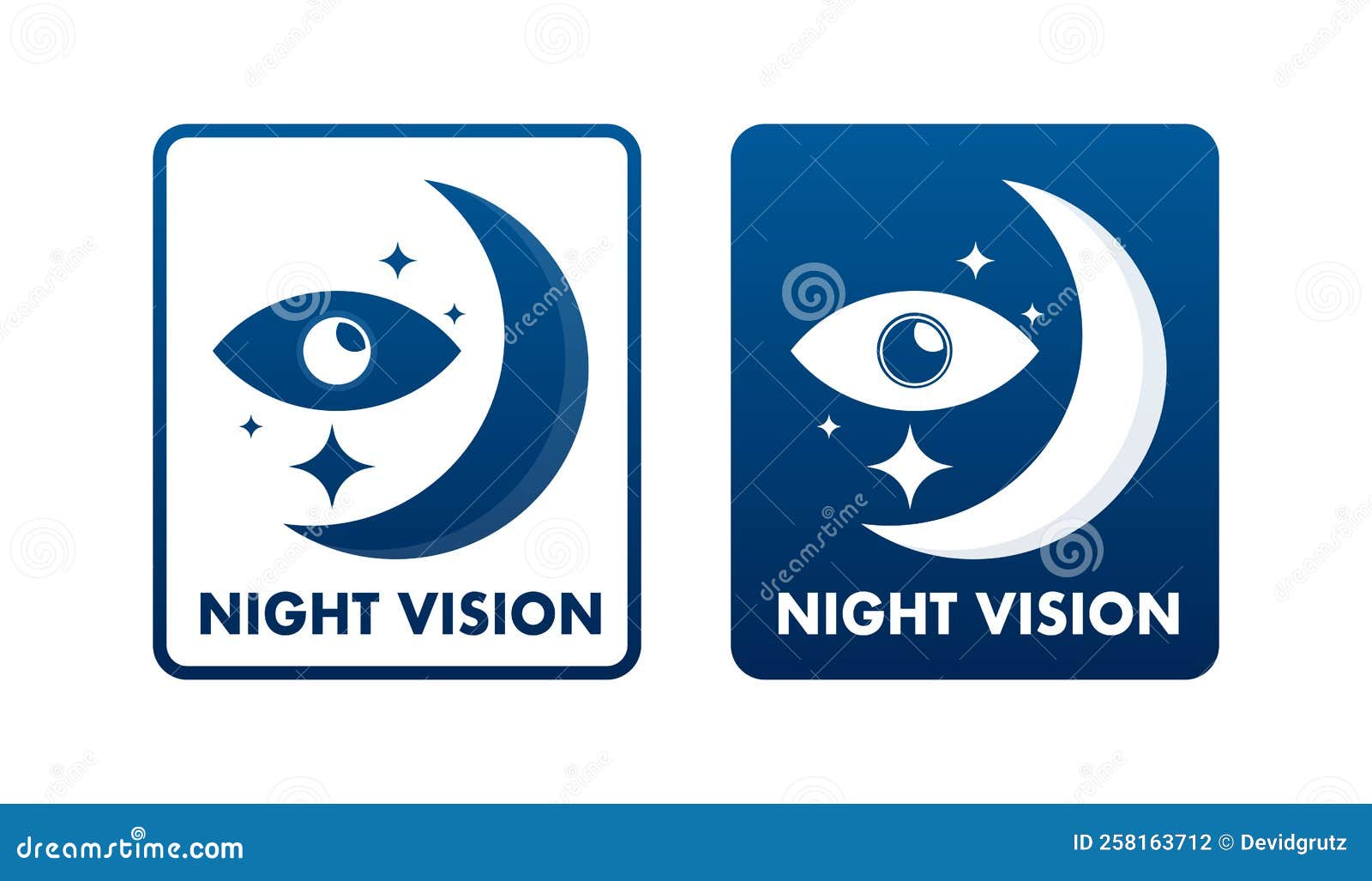 Infrared Camera Night Vision. Binoculars Viewfinder Stock Vector Illustration of badge, black