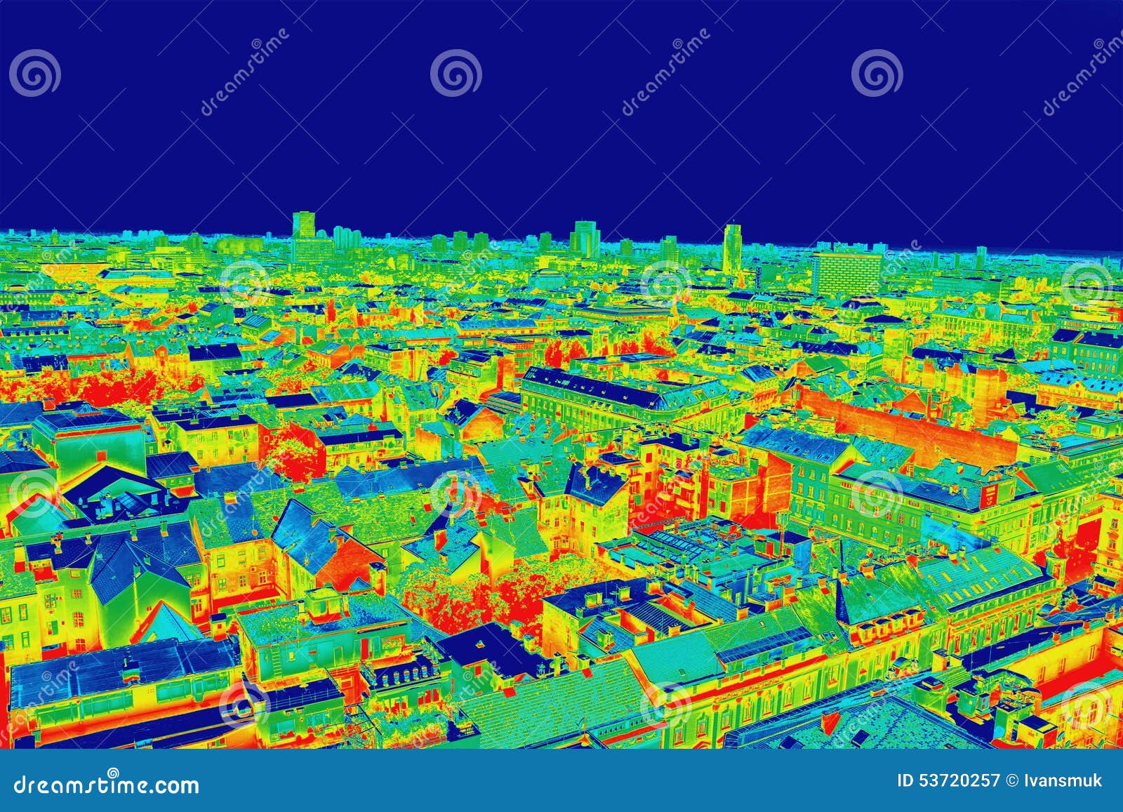 infrared image panorama of zagreb