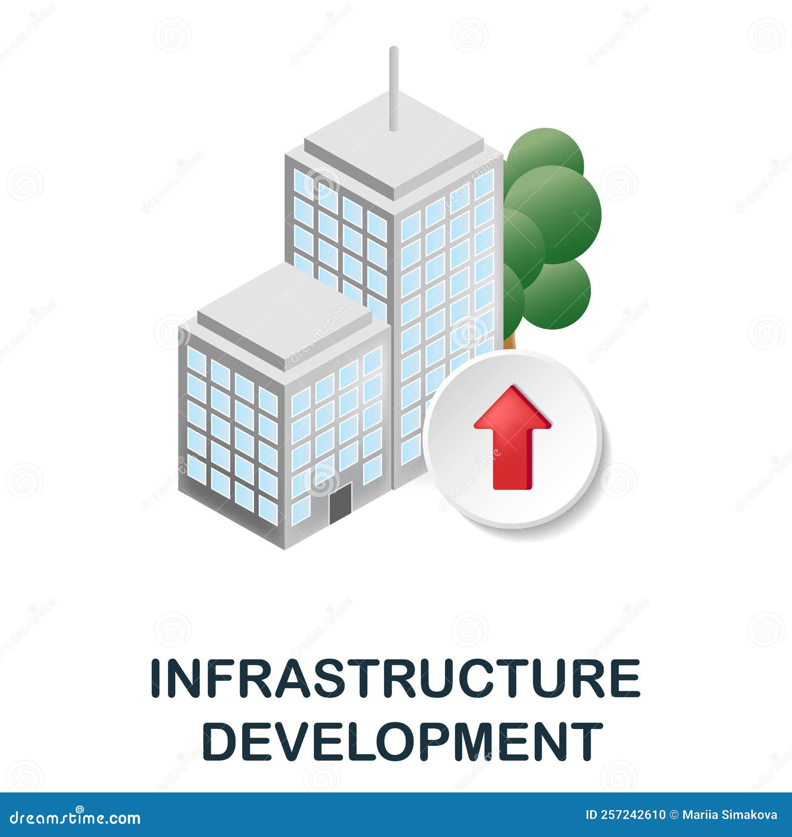 Infrastructure Development Icon. 3d Illustration from Corporate