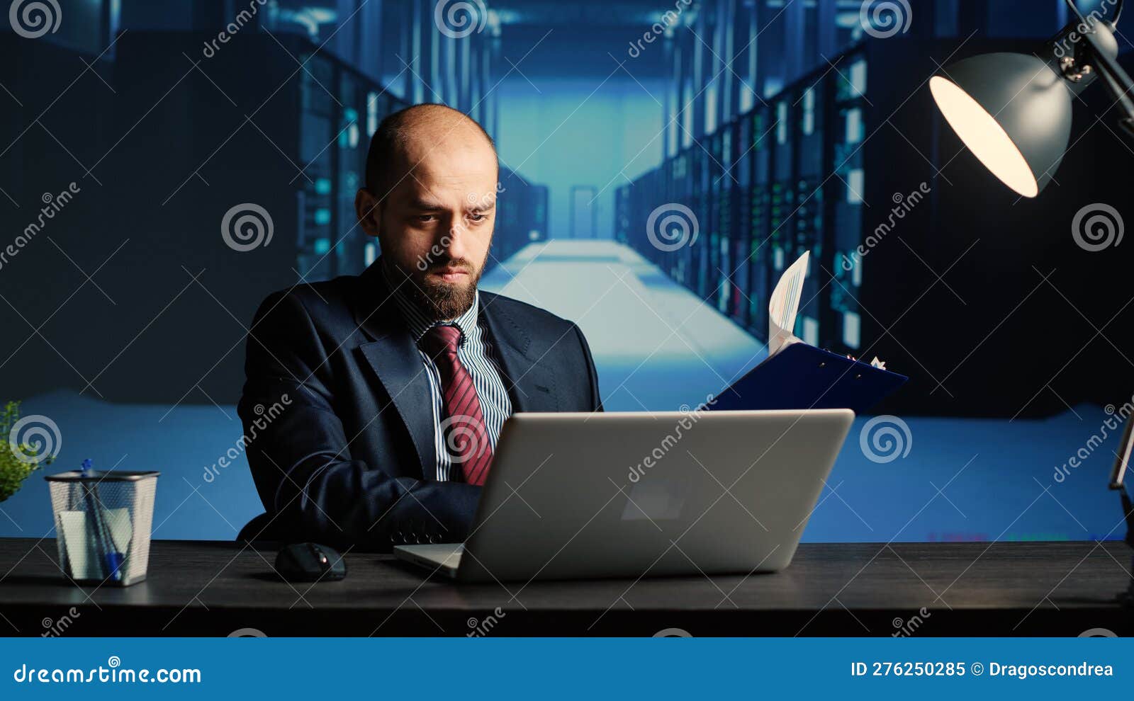 It Infrastructure Specialist Working in Render Farm Stock Image Image