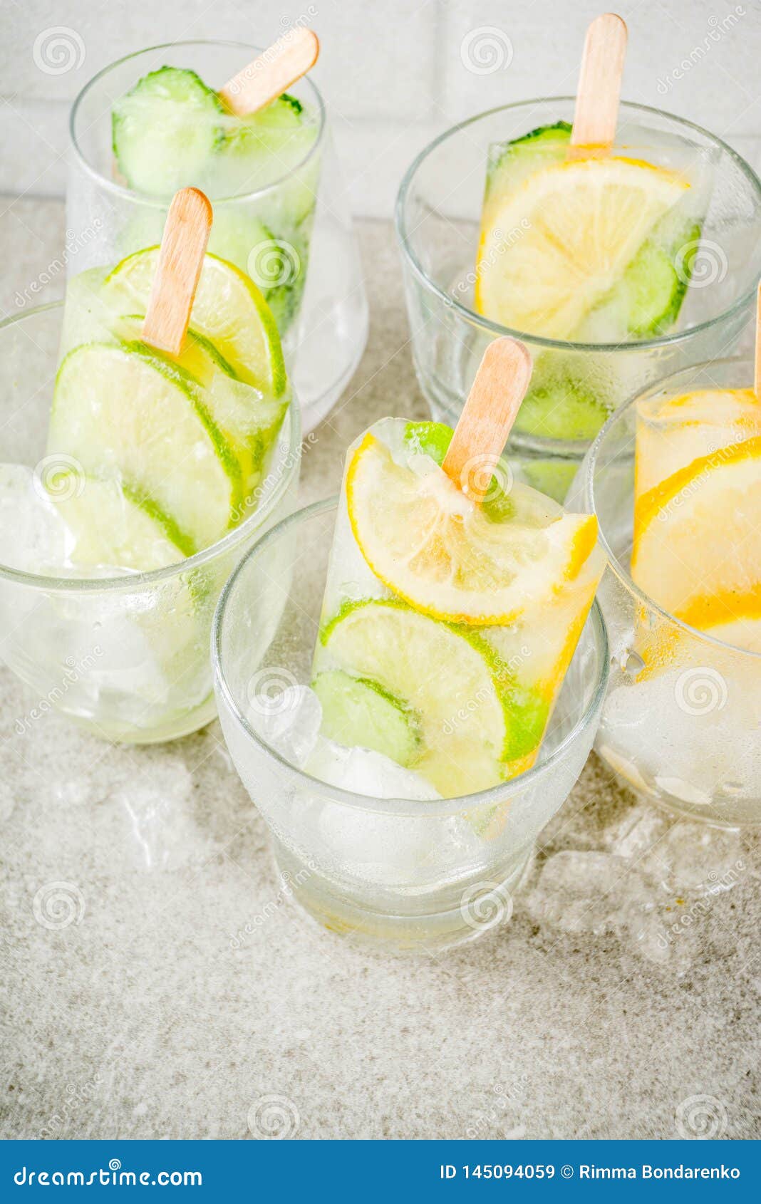 Infused Water Ice Cream Popsicles Stock Image - Image of detox, flower