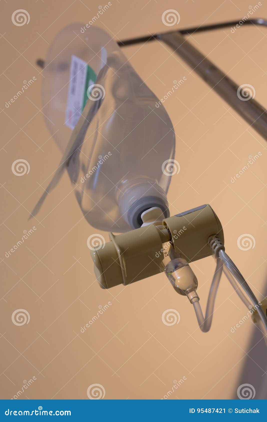 Infusion IV Drip Saline Solution Bottle Stock Image Image of