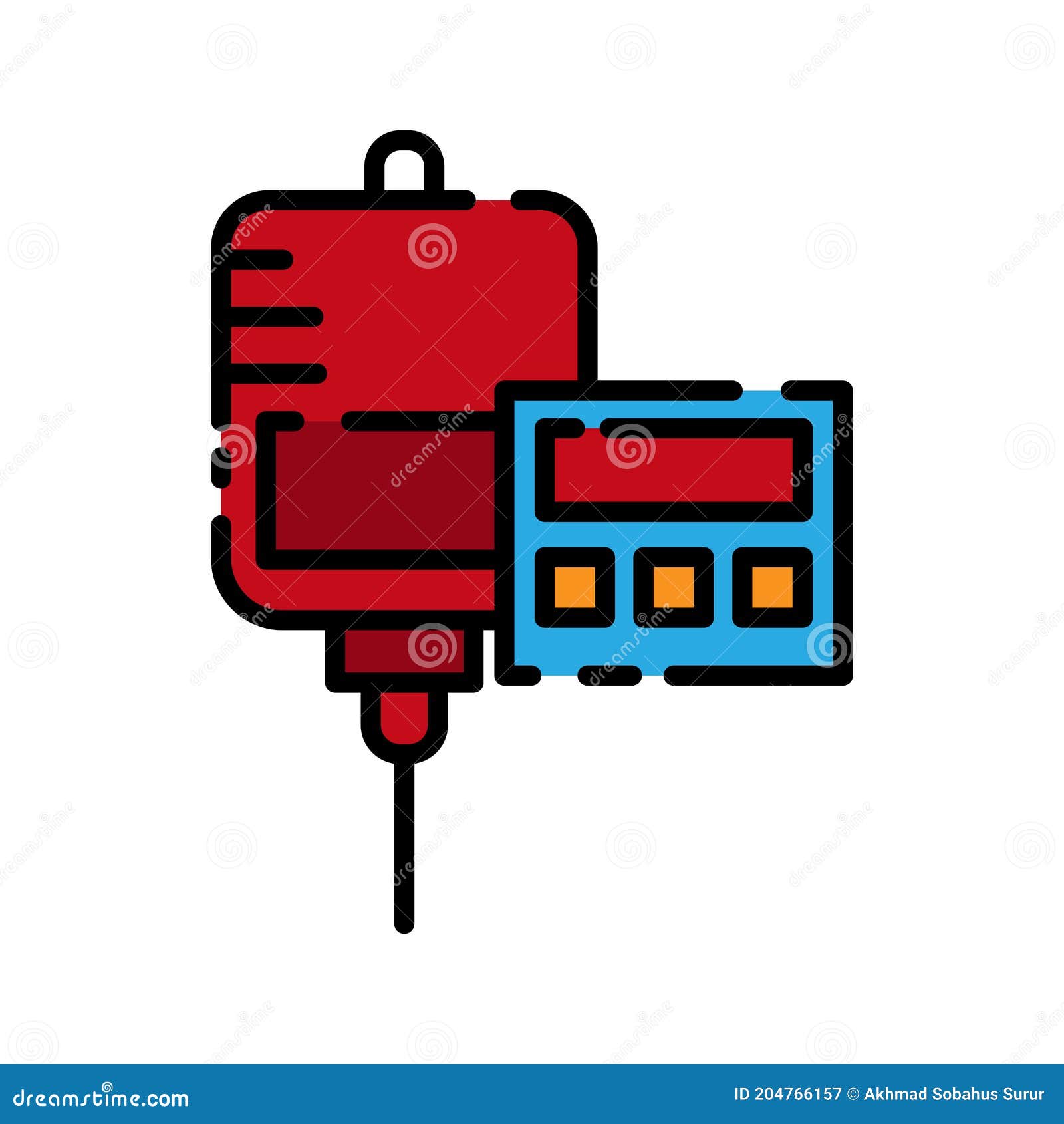 Infusion Pump Colored Icon. Simple Design Editable. Design Illustration