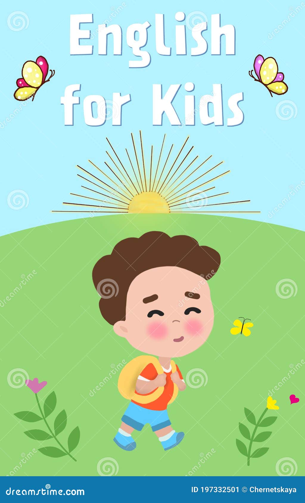 Inglés Para Niños. Aplicación Educativa De Ilustración De Portada Brillante  Para Niños Stock de ilustración - Ilustración de profesor, aprendizaje:  197332501