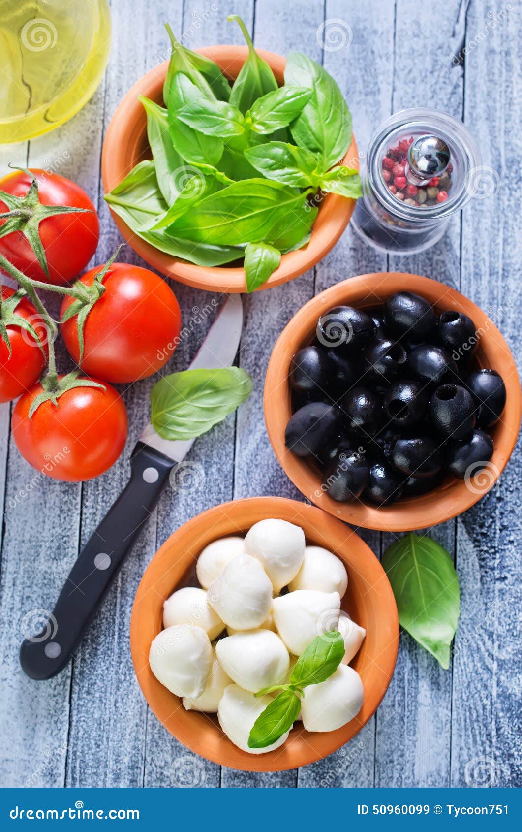 Ingredient for caprese stock image. Image of insalata 50960099