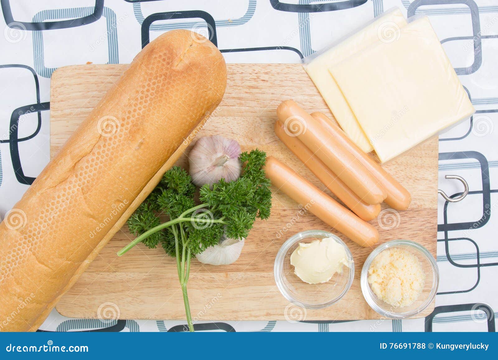 Ingredient of Sausage Bread Stock Photo Image of eating, handmade