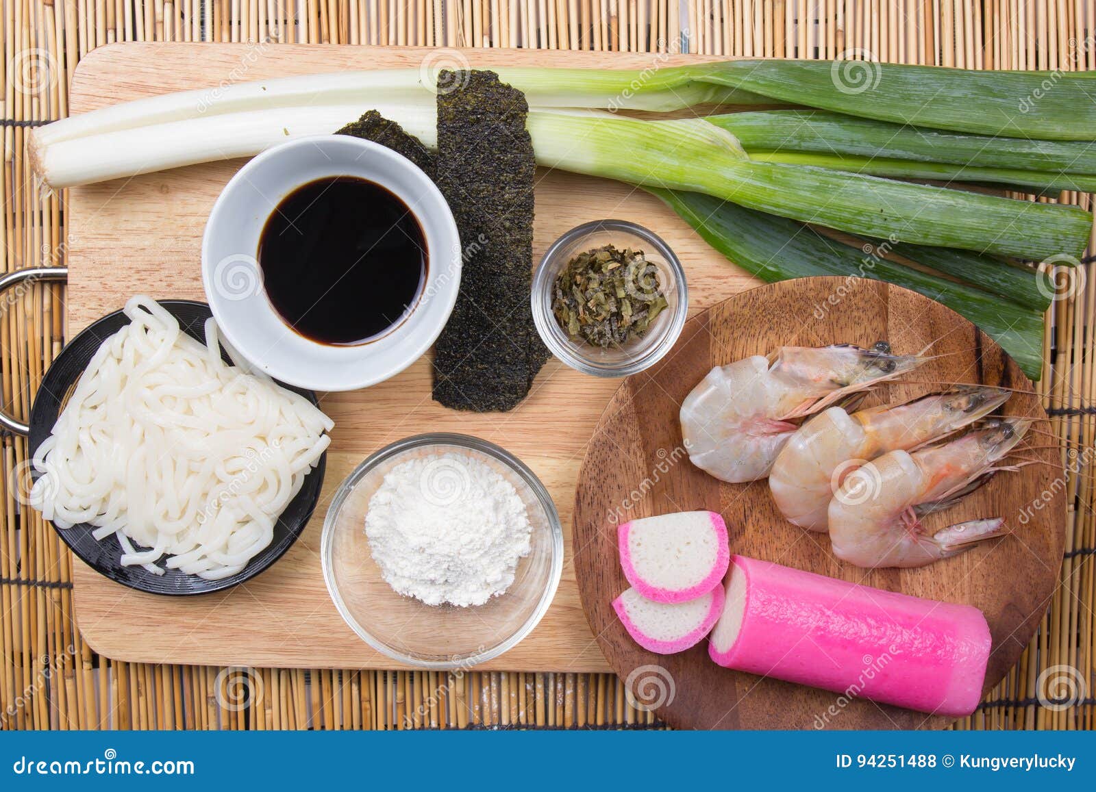 Ingredient of Tempura Udon stock photo. Image of fish 94251488