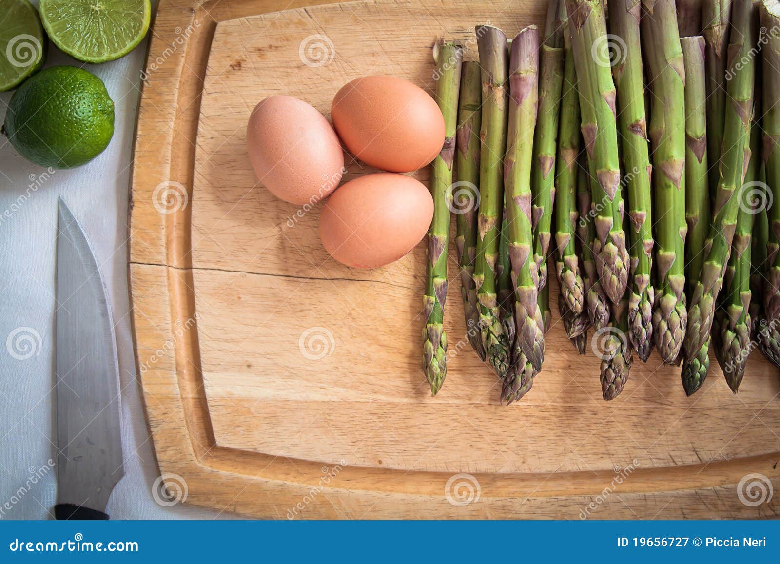 Ingredients for an Asparagus Salad Stock Image Image of board