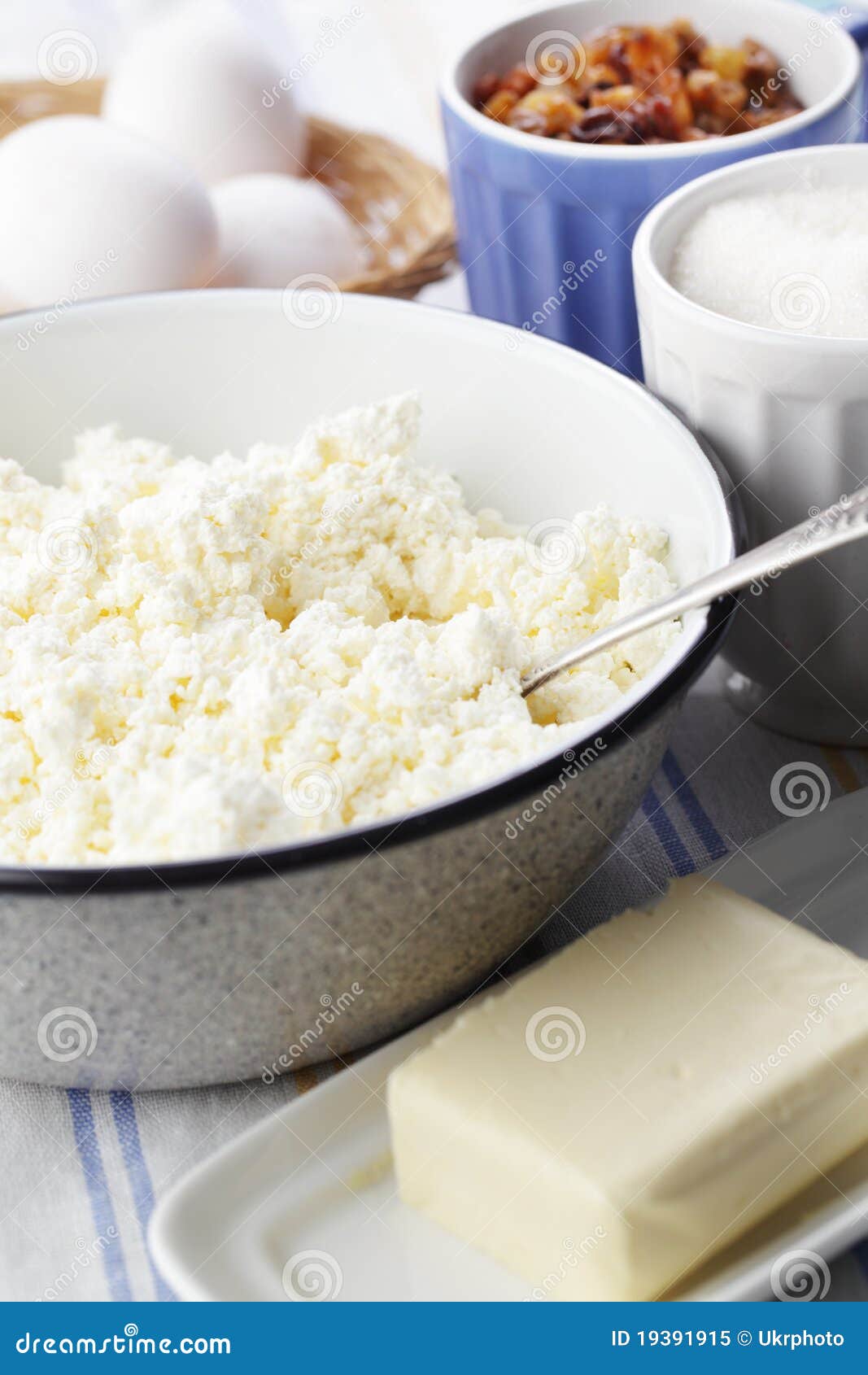 Ingredients for cheesecake stock image. Image of dish 19391915