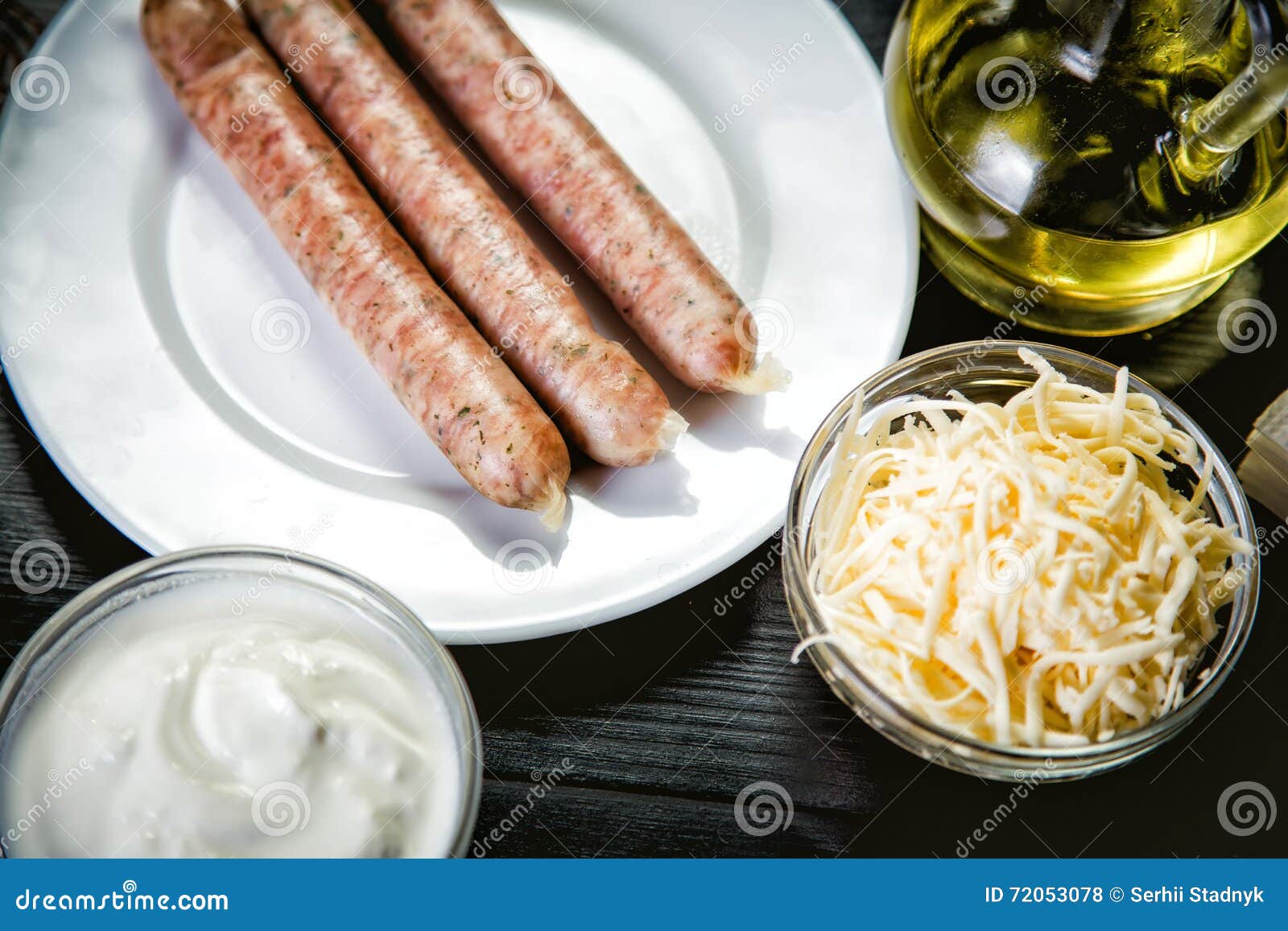 Ingredients for Cooking Meals, Bavarian Sausages Stock Photo Image of dishes, kitchen 72053078