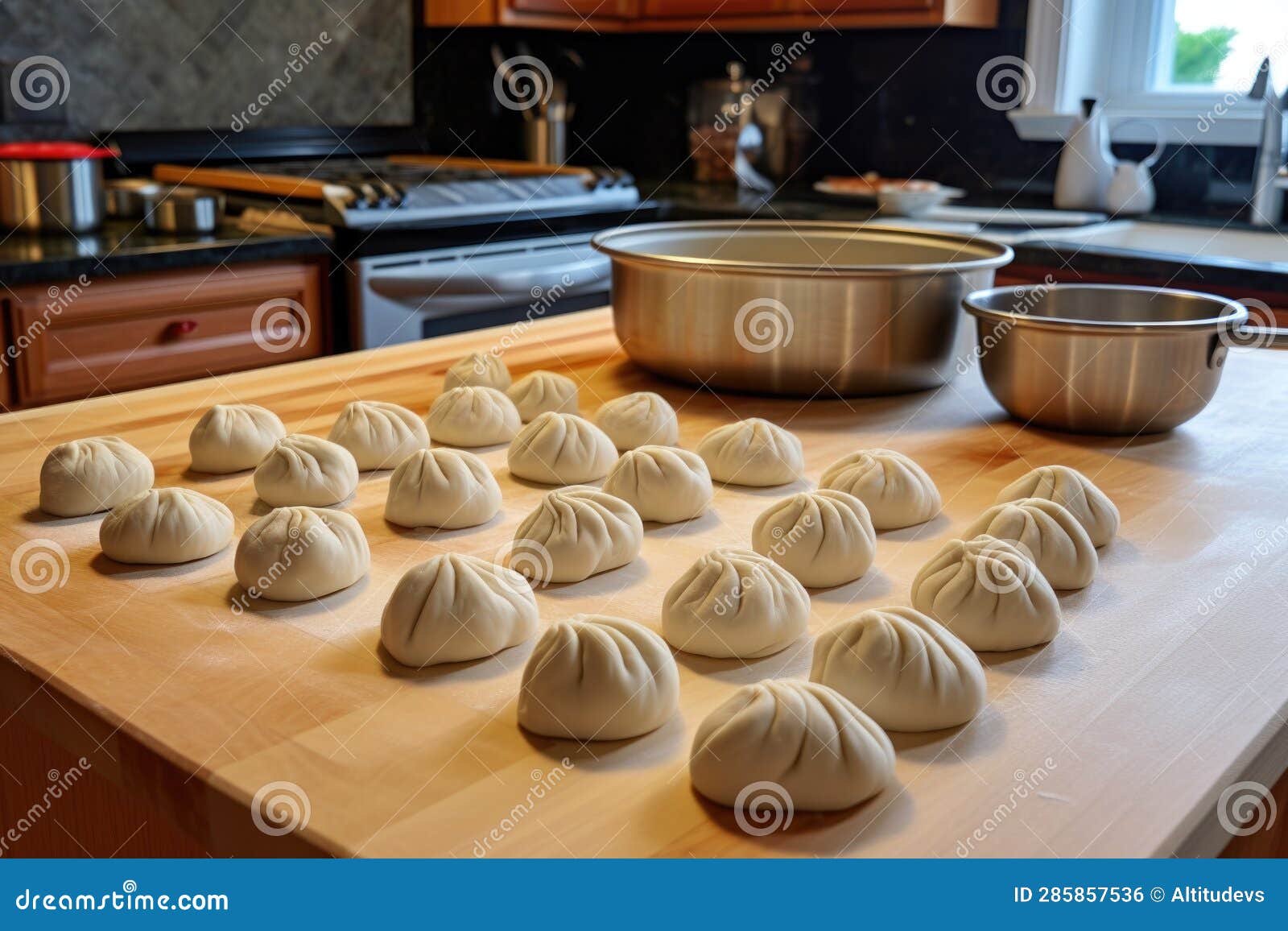 Ingredients for Dumpling Dough in a Mixing Bowl Stock Photo Image of