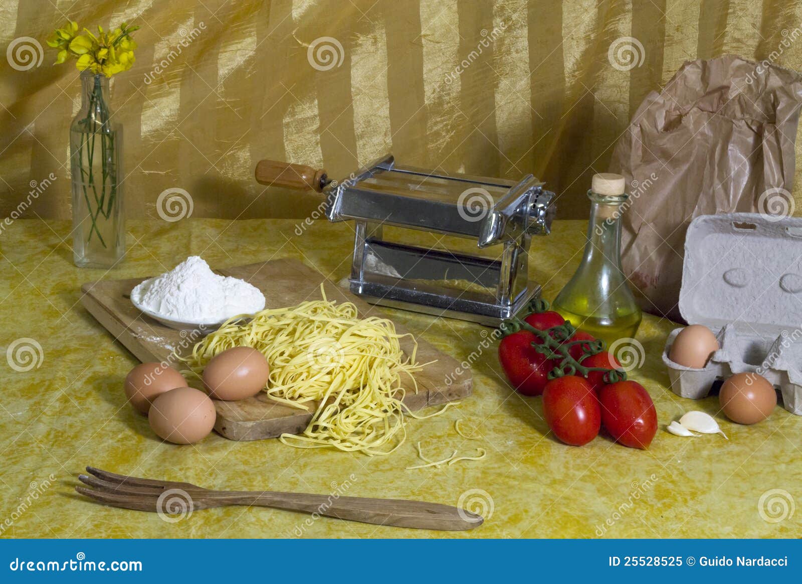 Ingredients for fettuccine stock image. Image of mediterranean 25528525