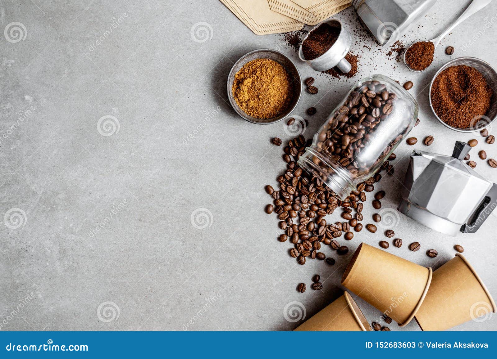Ingredients for Making Coffee Flat Lay Stock Image Image of aroma