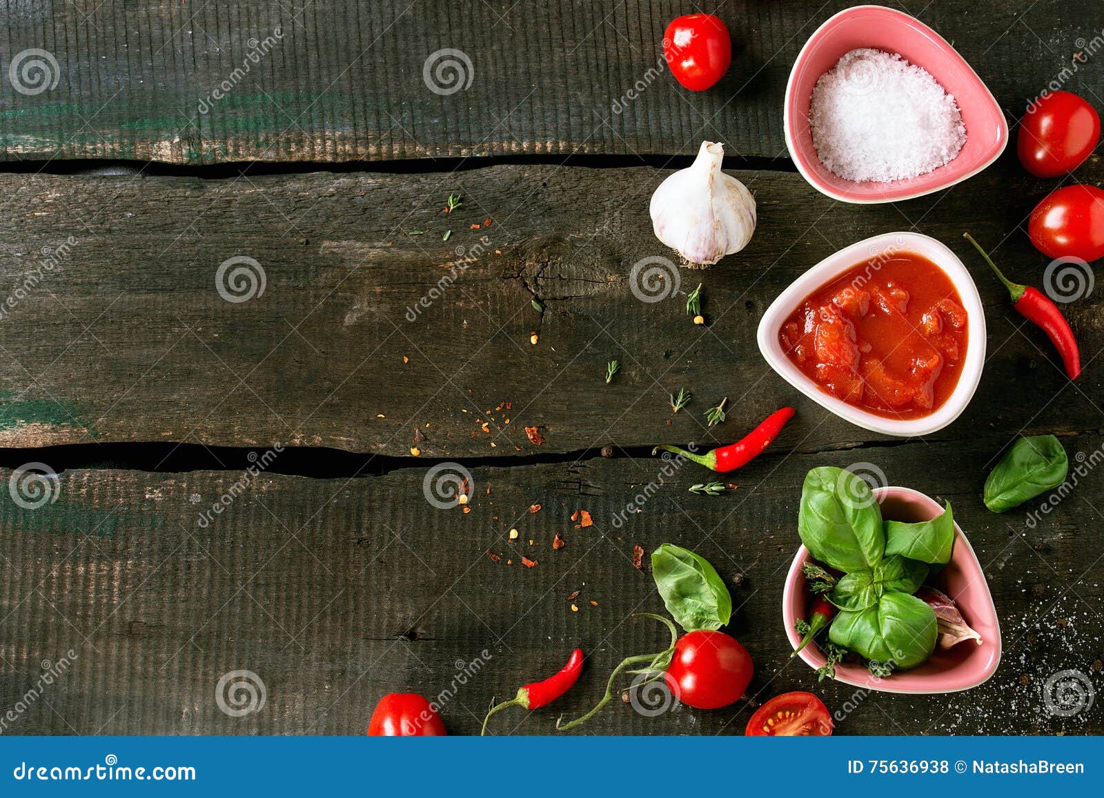 Ingredients for Making Ketchup Stock Photo - Image of rustic, dark ...