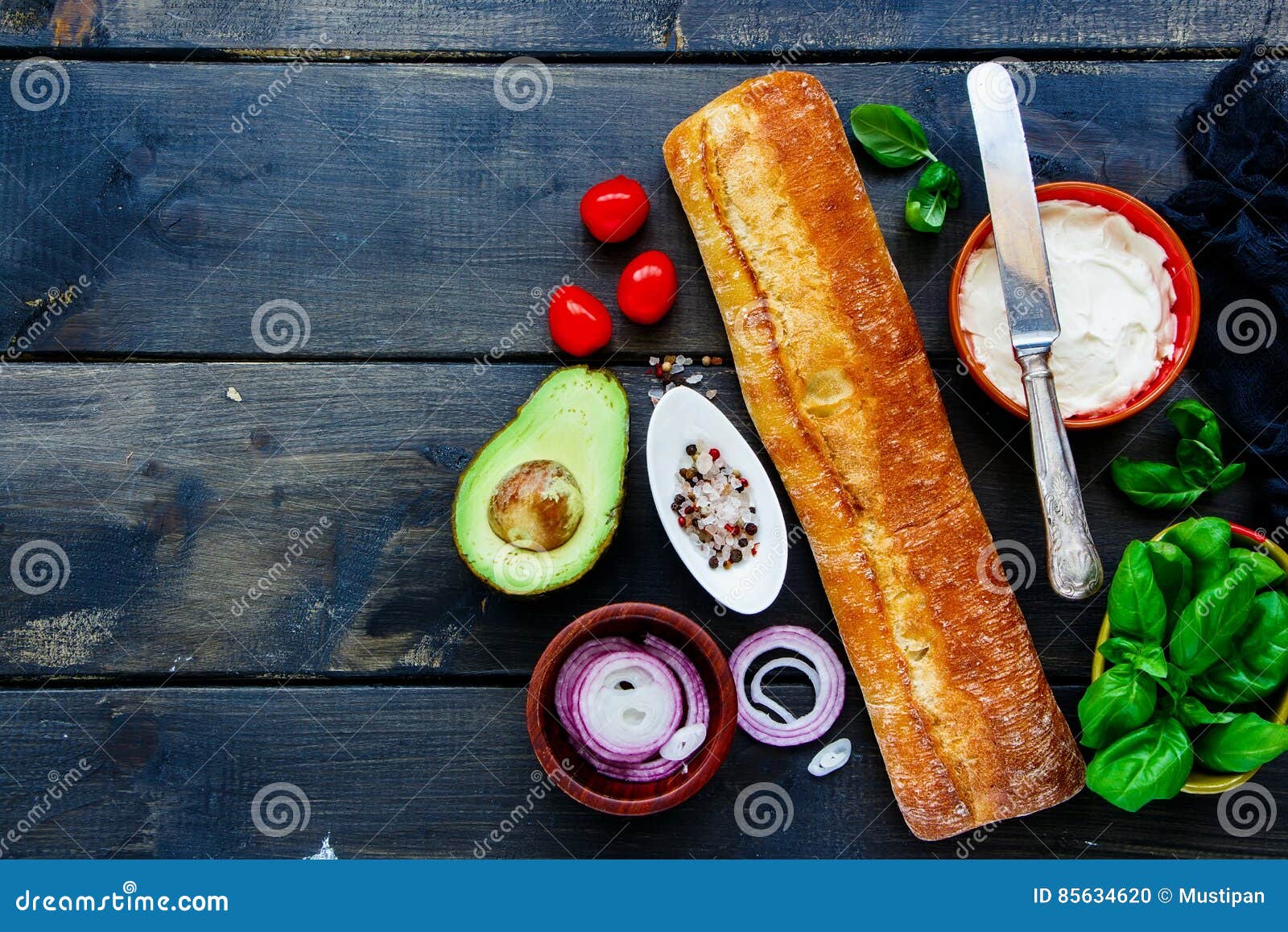 Ingredients for Making Sandwiches Stock Photo - Image of clean, herbs