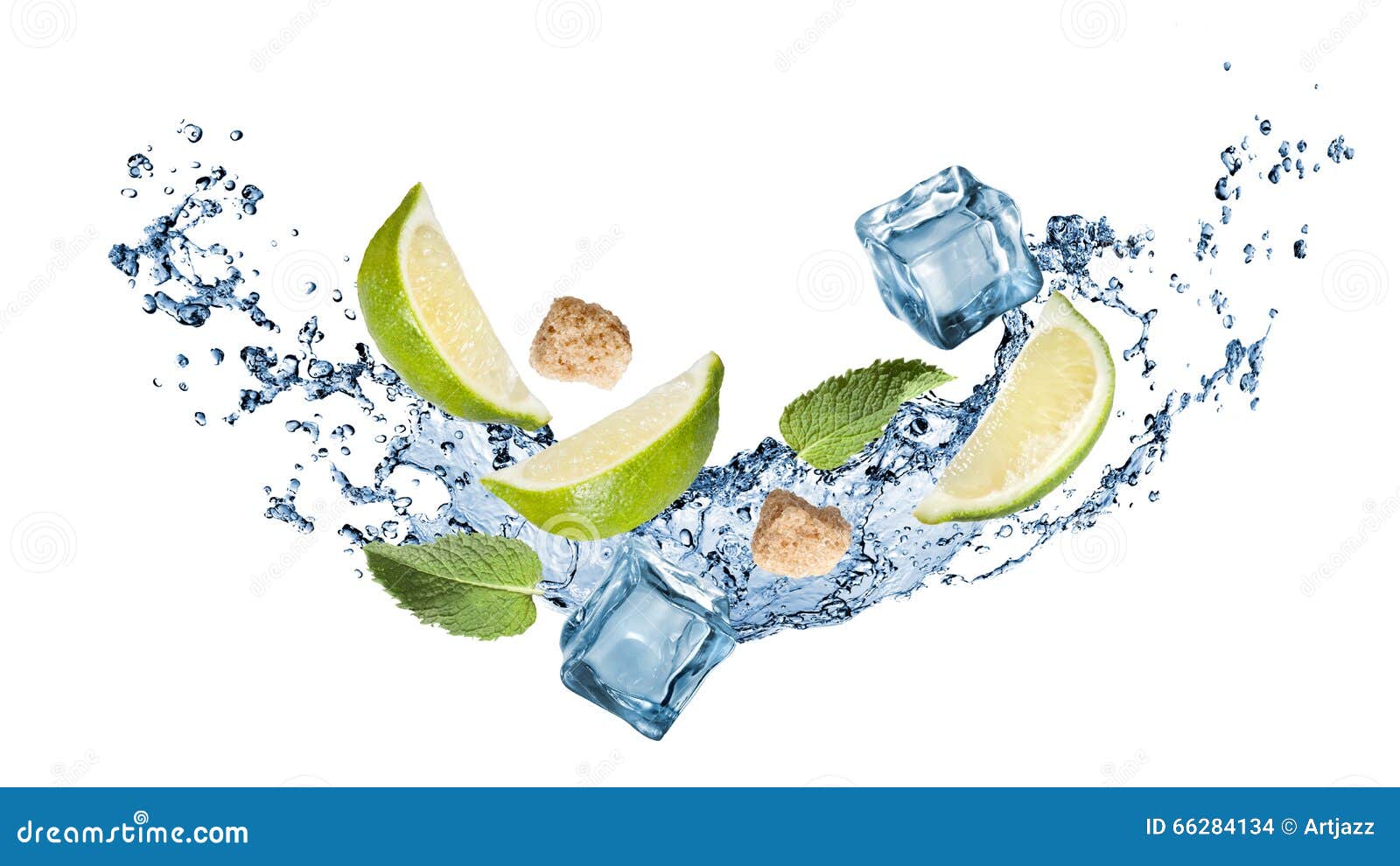 Ingredients of Mohito Cocktail with Water Splash Stock Photo Image of