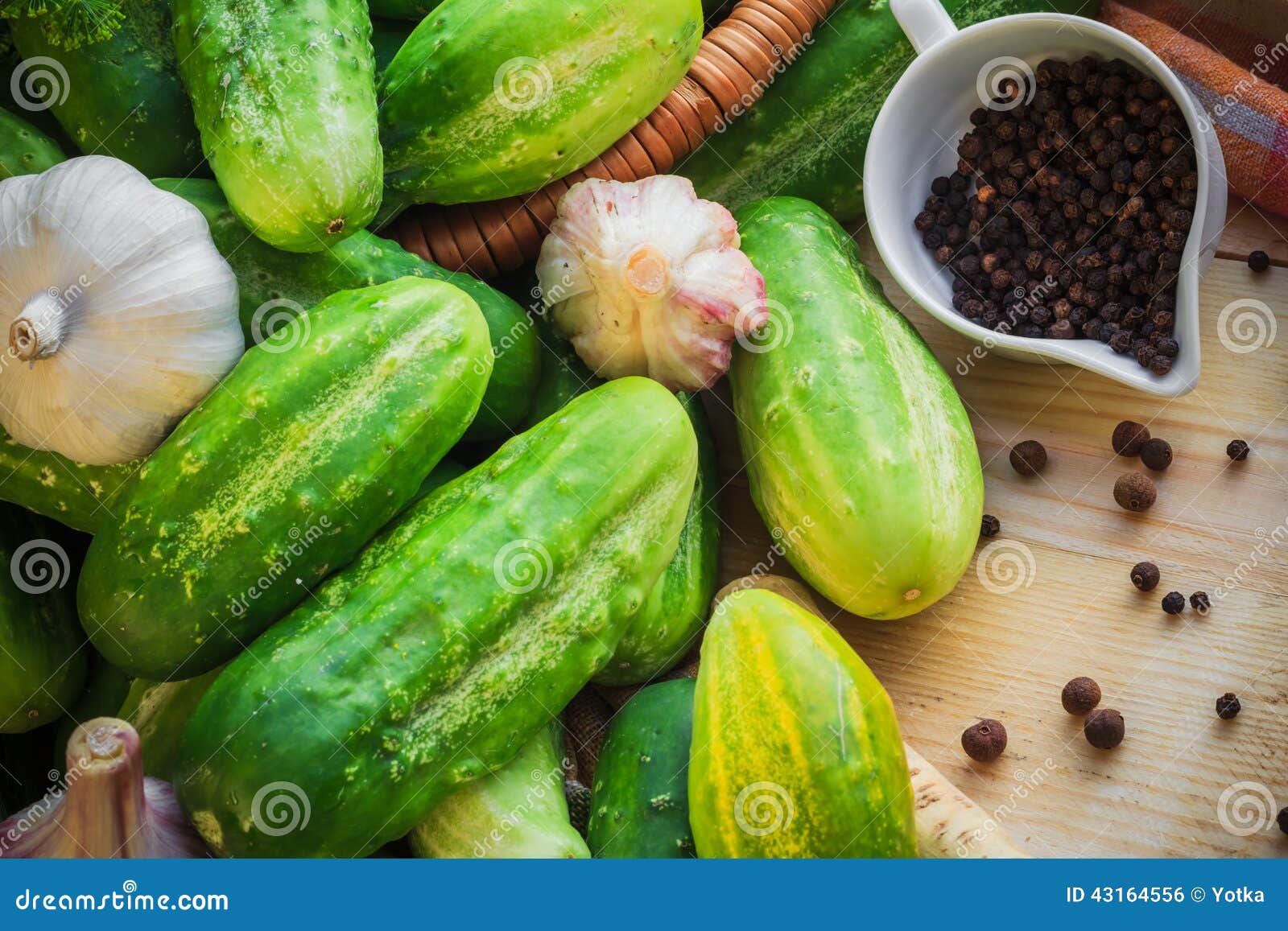 Ingredients Preparation Pickled Cucumbers Stock Photo Image of dill